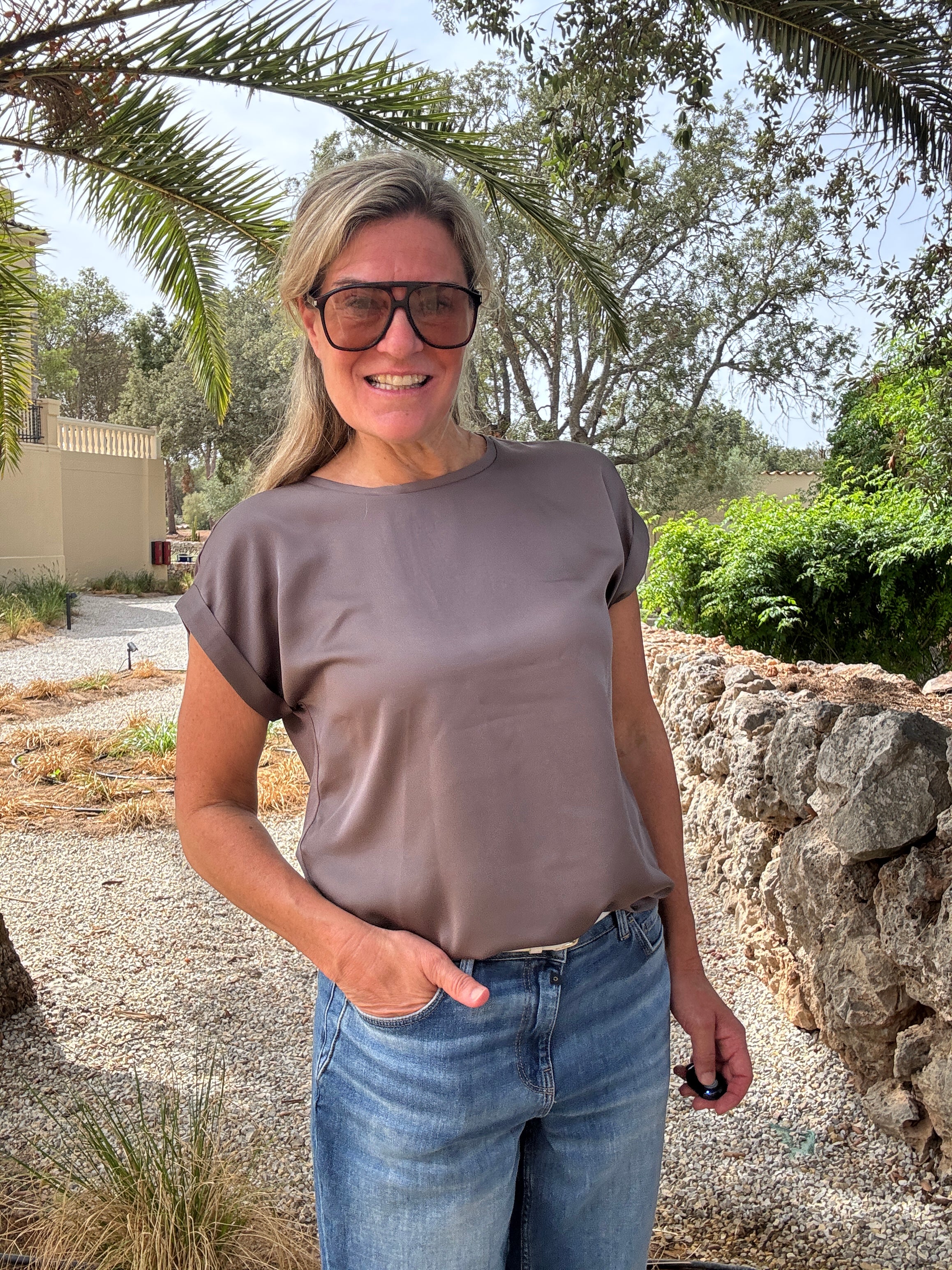 Top - ELLETTE S/S SATIN - VILA