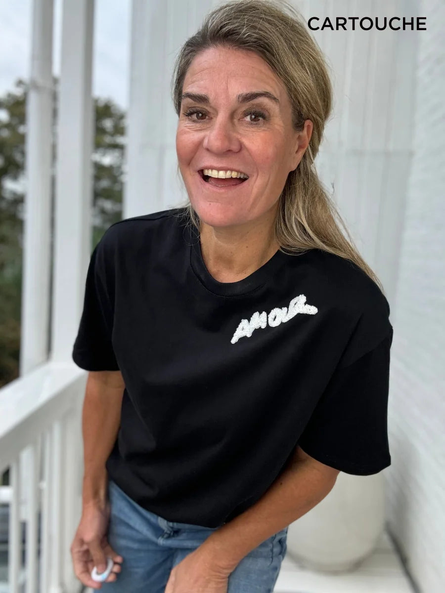 T-Shirt - Amour Cartouche Zwart/Wit