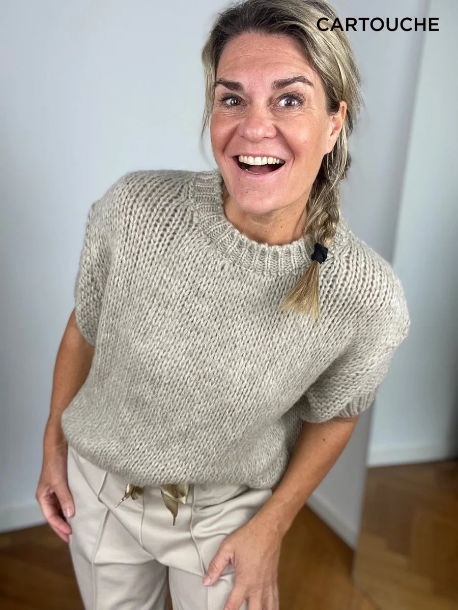 Trui Korte Mouw - Zoë Cartouche Taupe