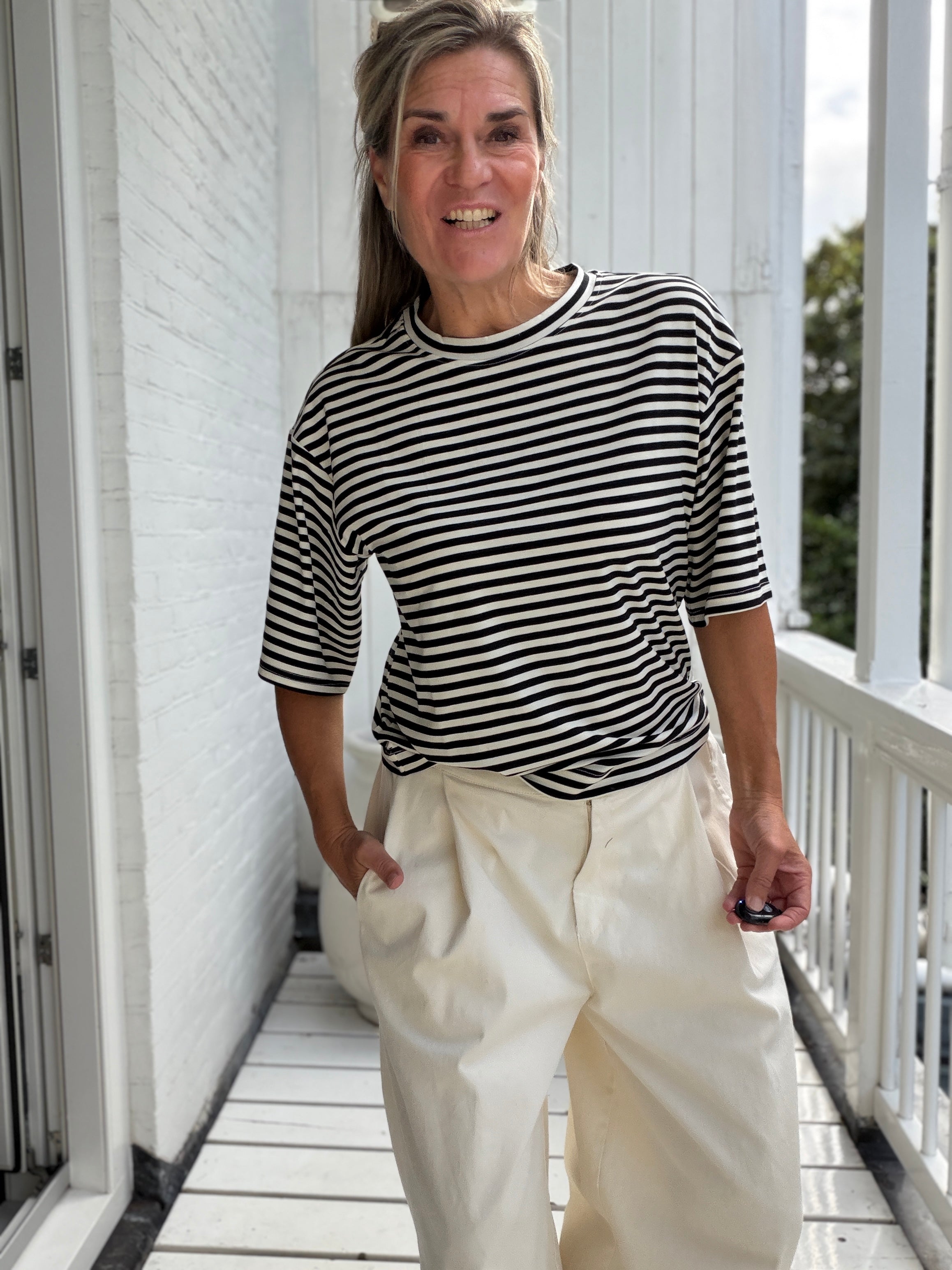 T-Shirt - Clip Striped T-shirt - TOODAY