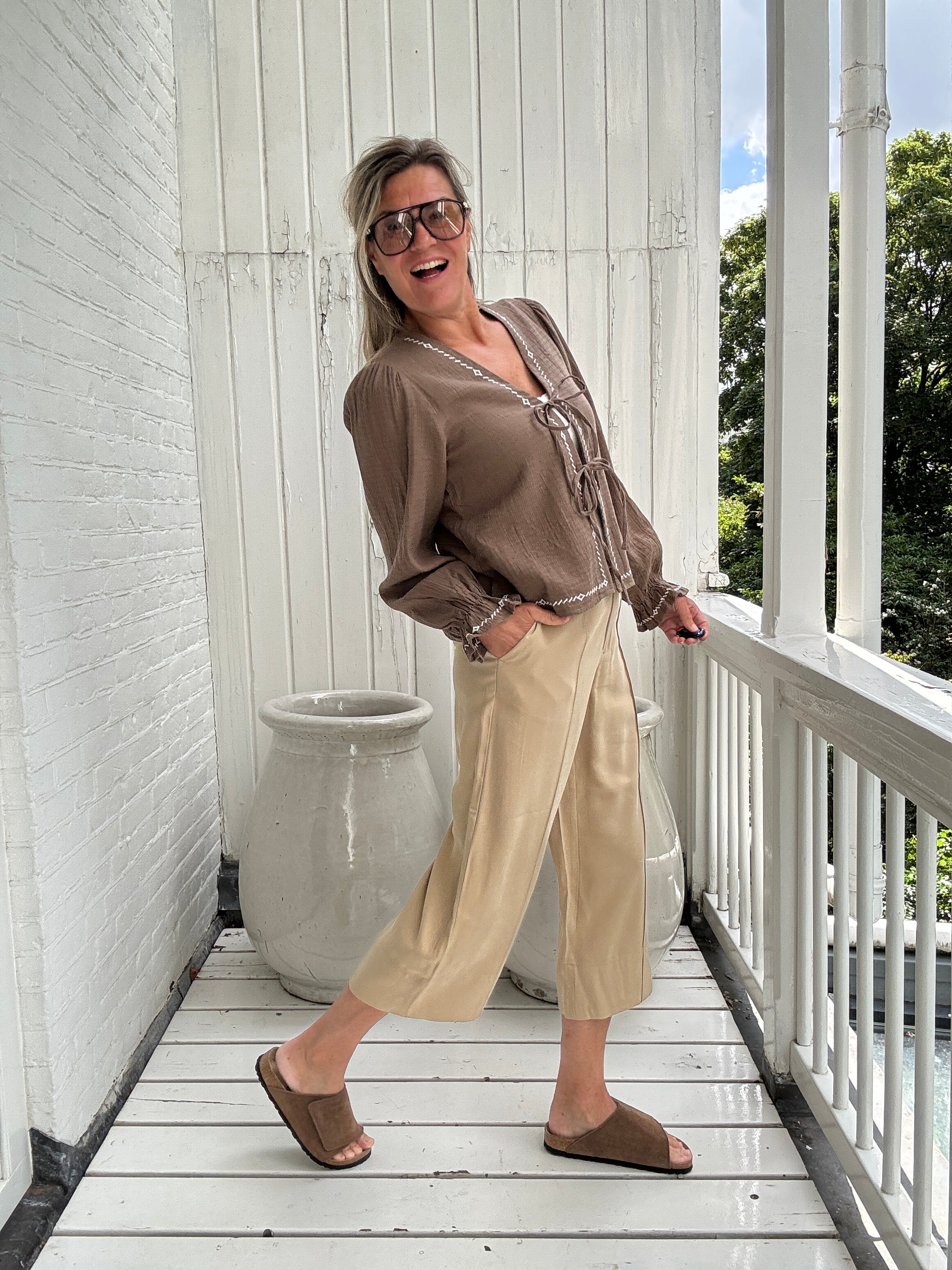 Broek- WINNIE IDA HW WIDE CULOTTE PANTS - VILA