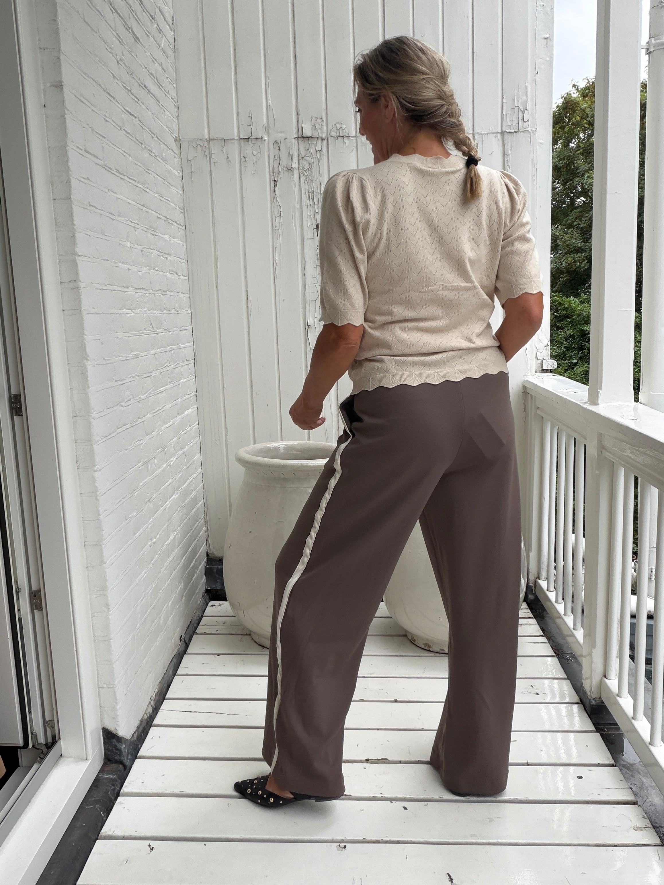 Broek - CLUA HW WIDE TRACK PANTS - VILA