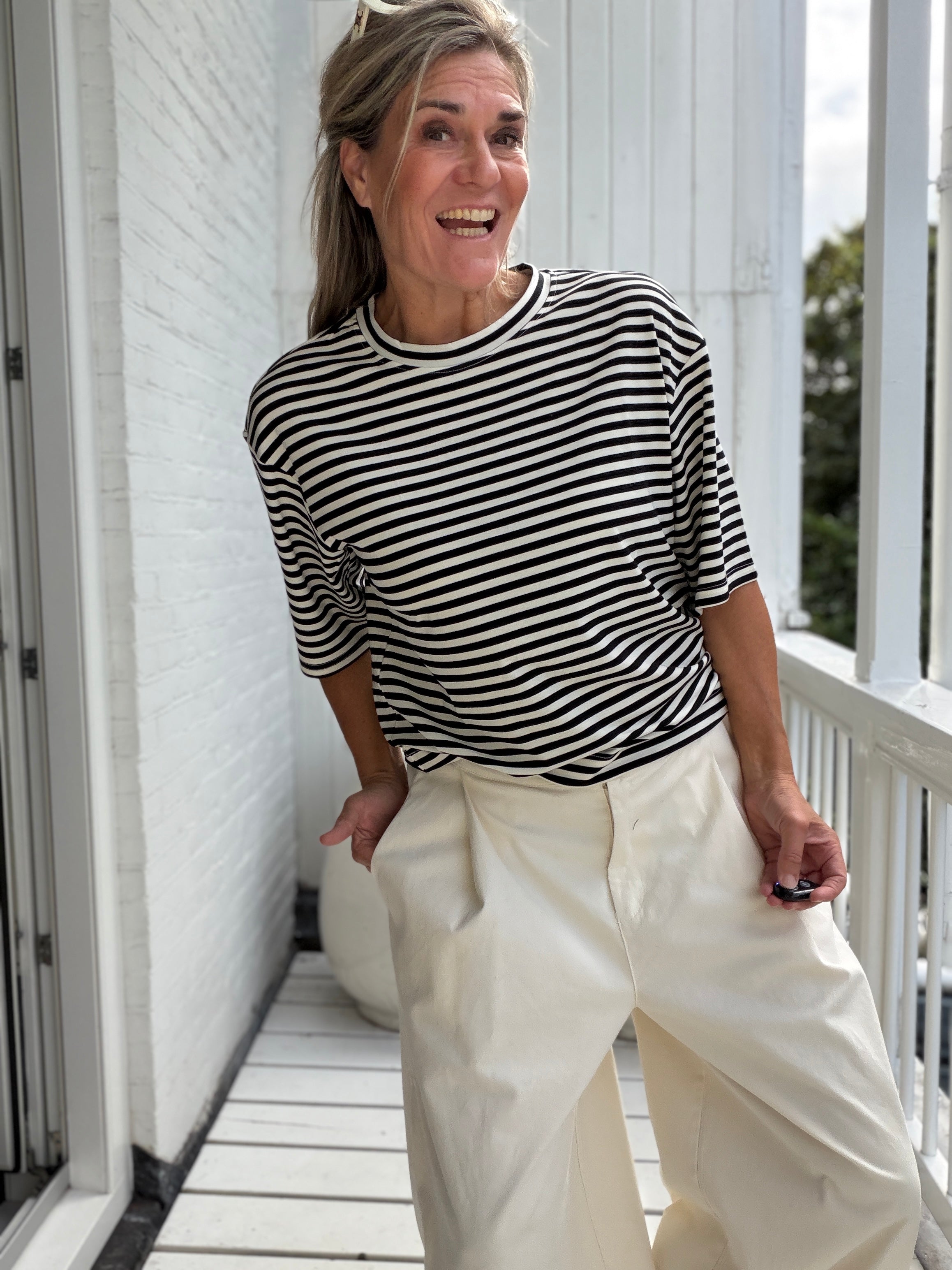 T-Shirt - Clip Striped T-shirt - TOODAY