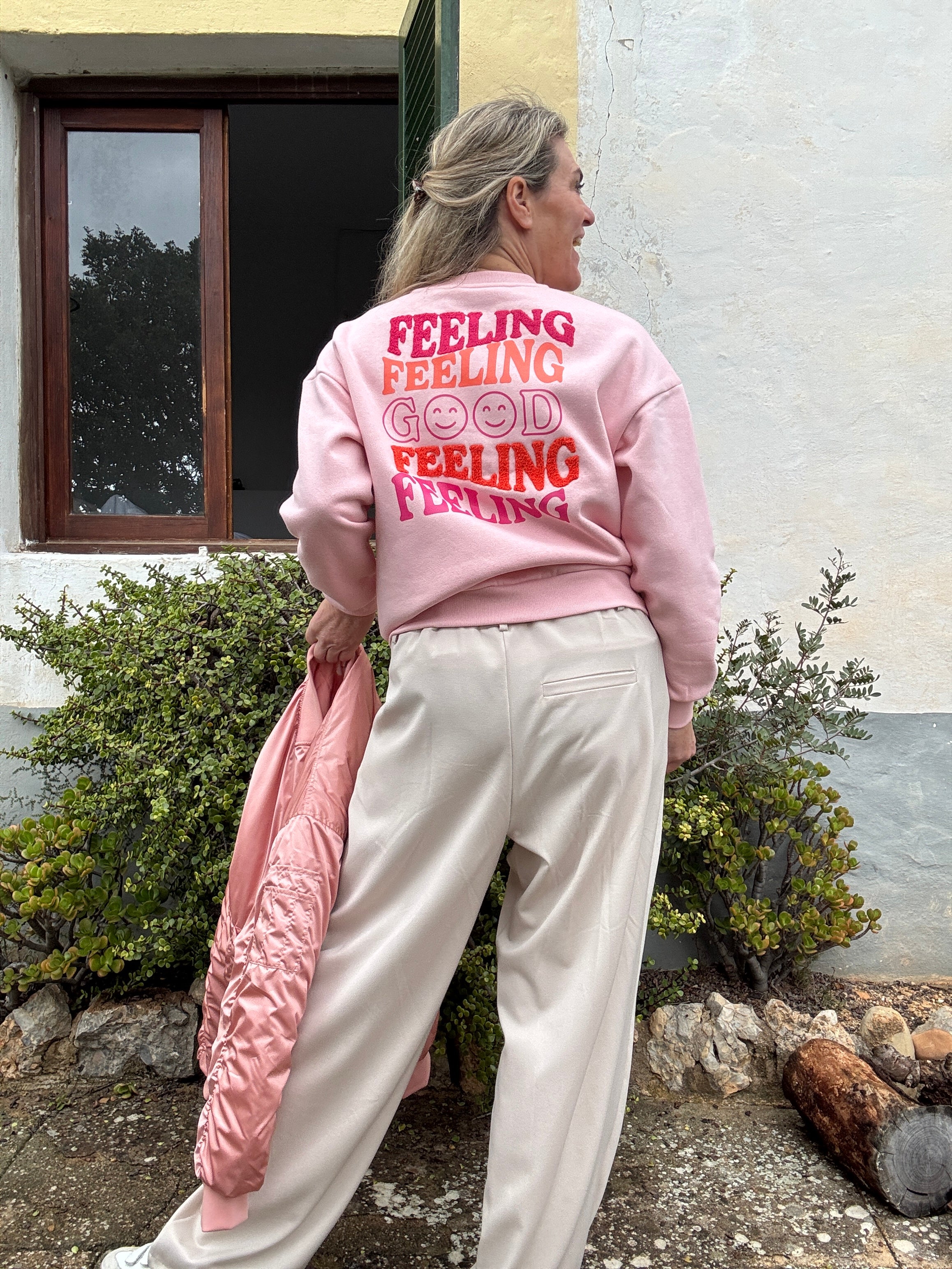 Sweater - DAZE L/S O-NECK TERRY PRINT - Only