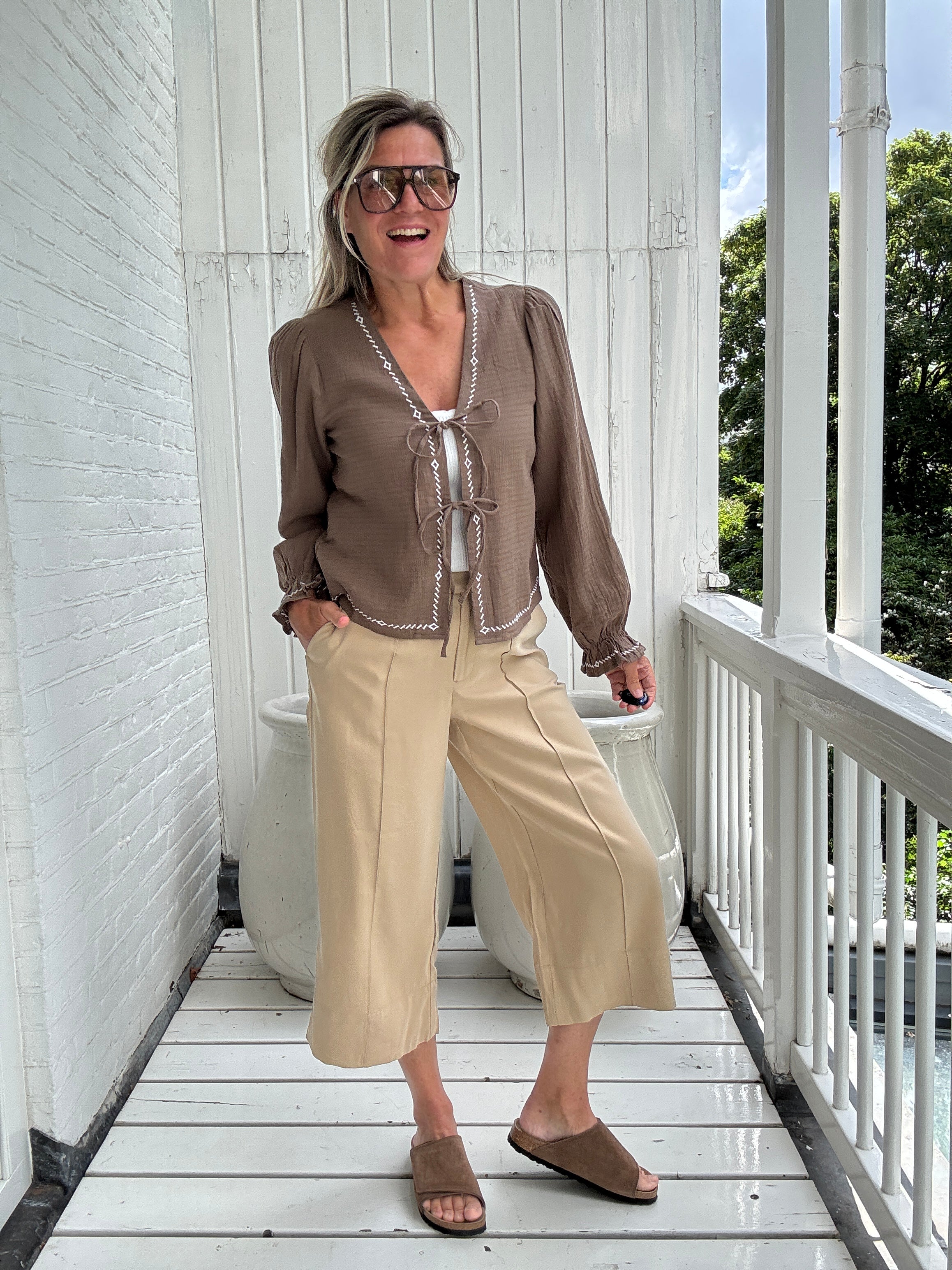 Broek- WINNIE IDA HW WIDE CULOTTE PANTS - VILA