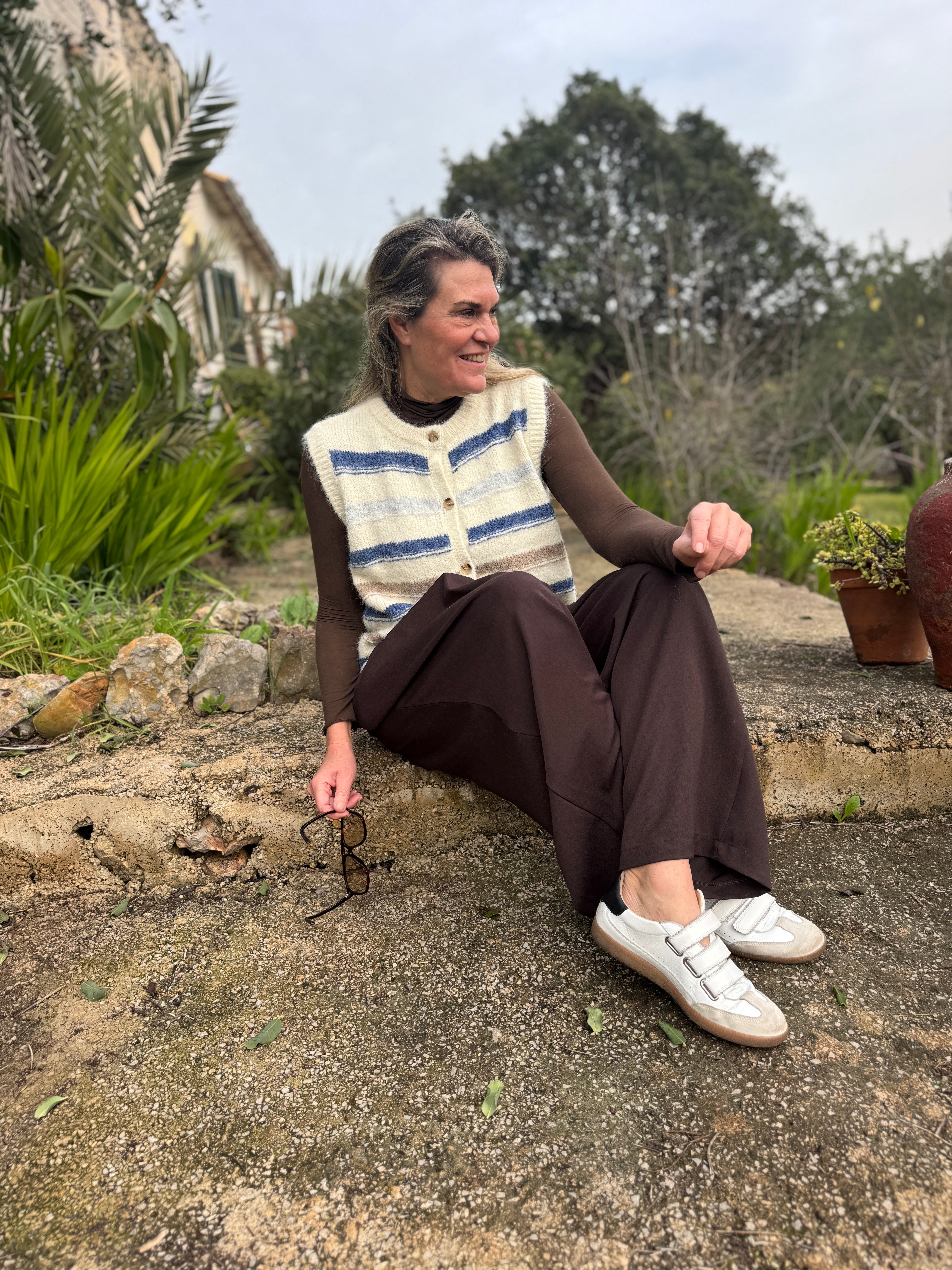 Gilet - KIRA SL O-NECK STRIPE VEST - Vero Moda