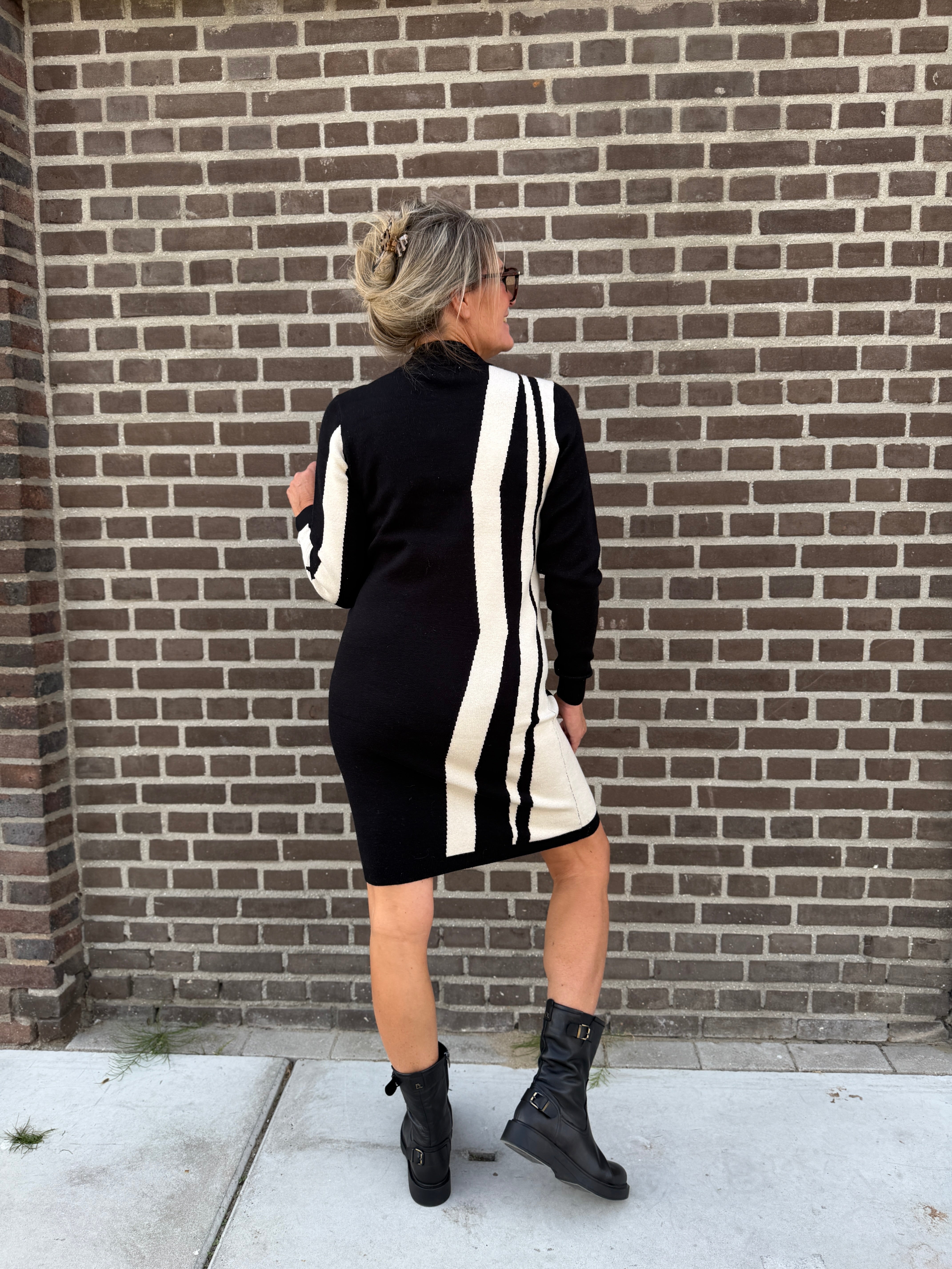 Jurk - RAY LS KNIT DRESS AOP NOOS - Object
