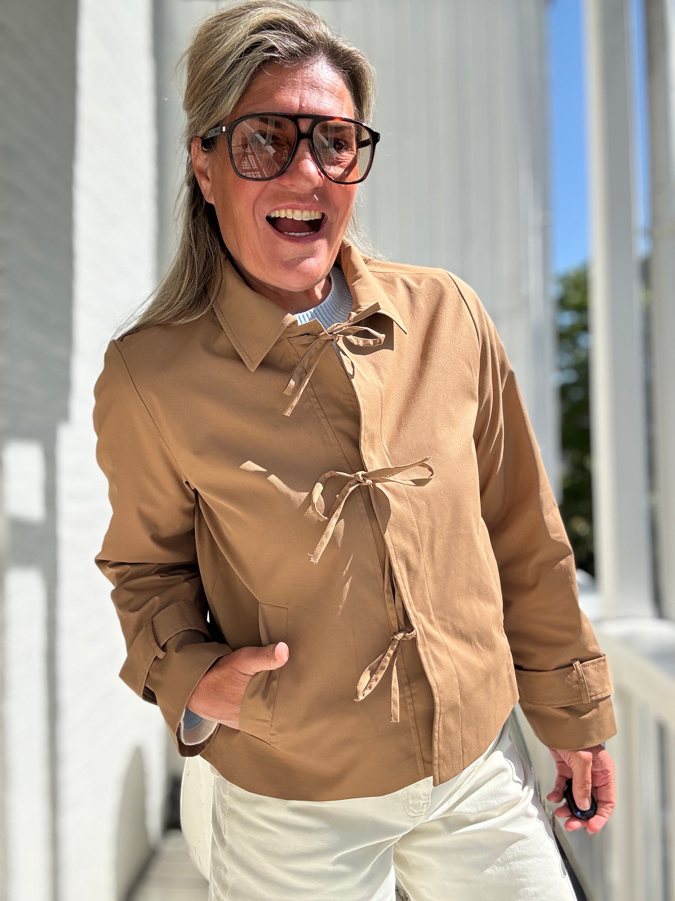 Jas - EMELIE LS BOW JACKET - VILA