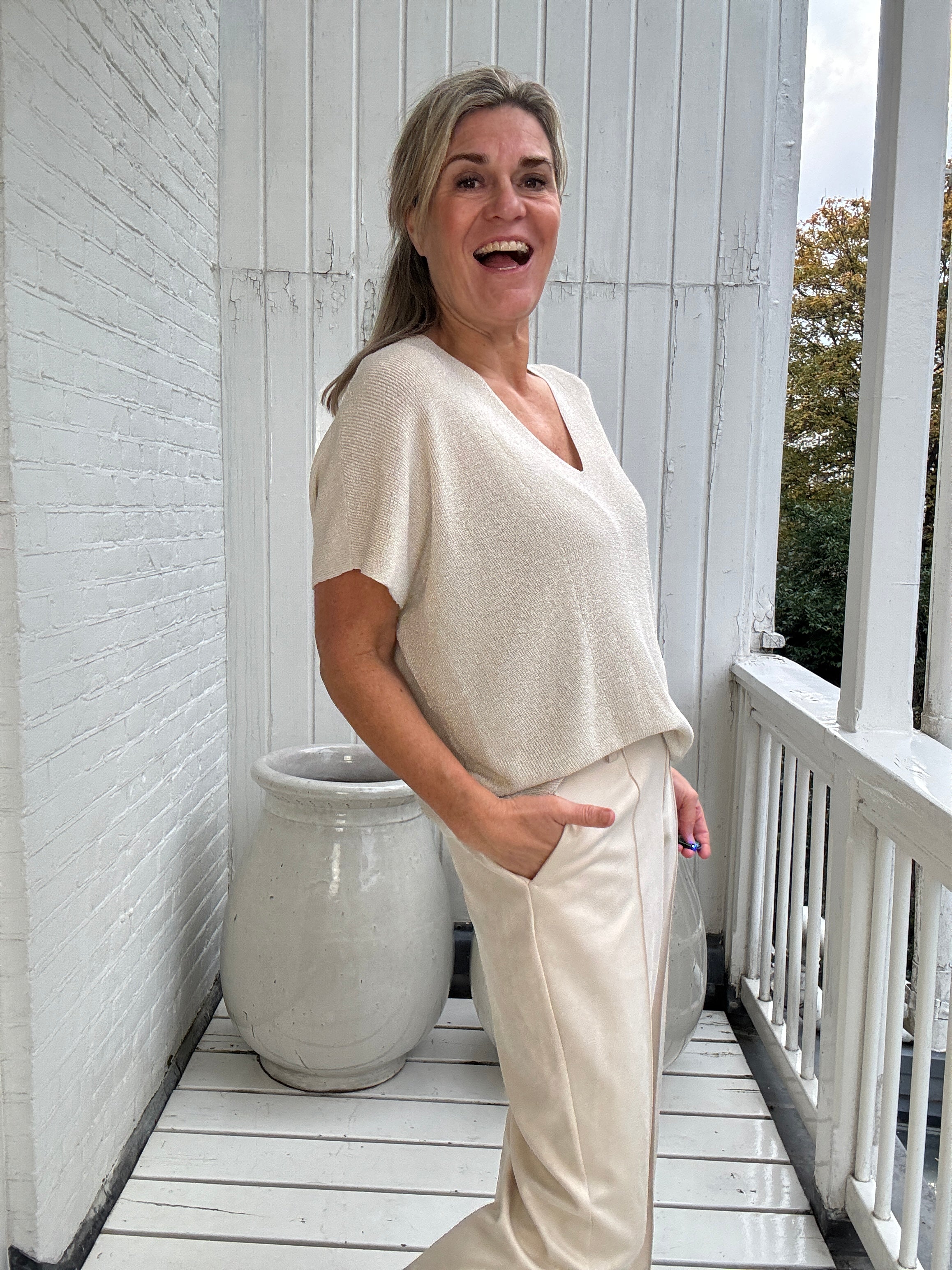 Dina Top Lurex Off White - NUKUS