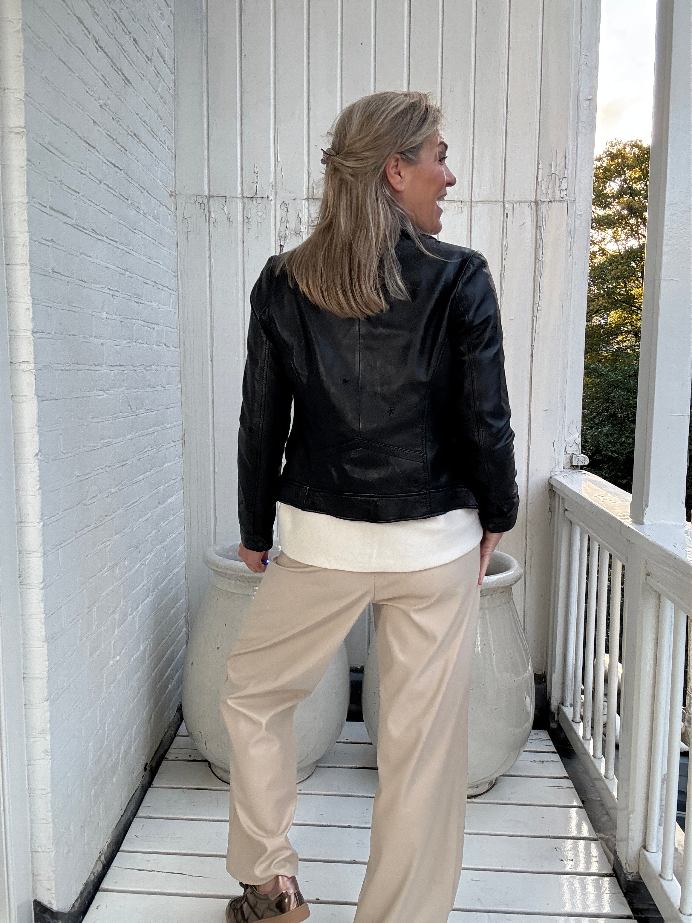 Leren bikerjas - Hoshie - Mauritius