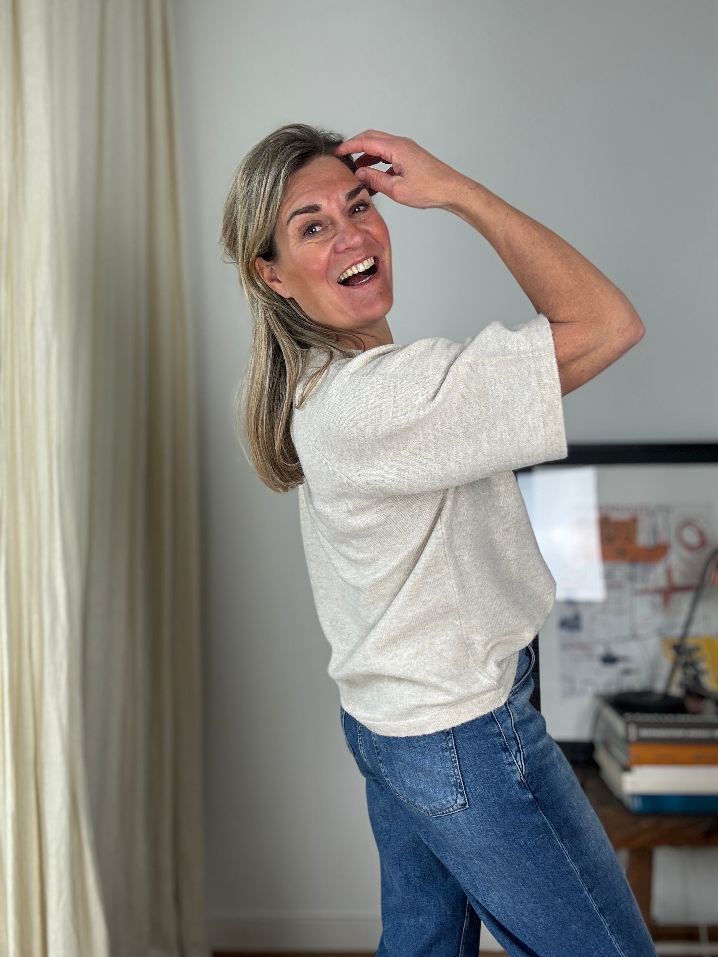 Trui - LIGA 2/4 O-NECK KNIT TOP - Vila