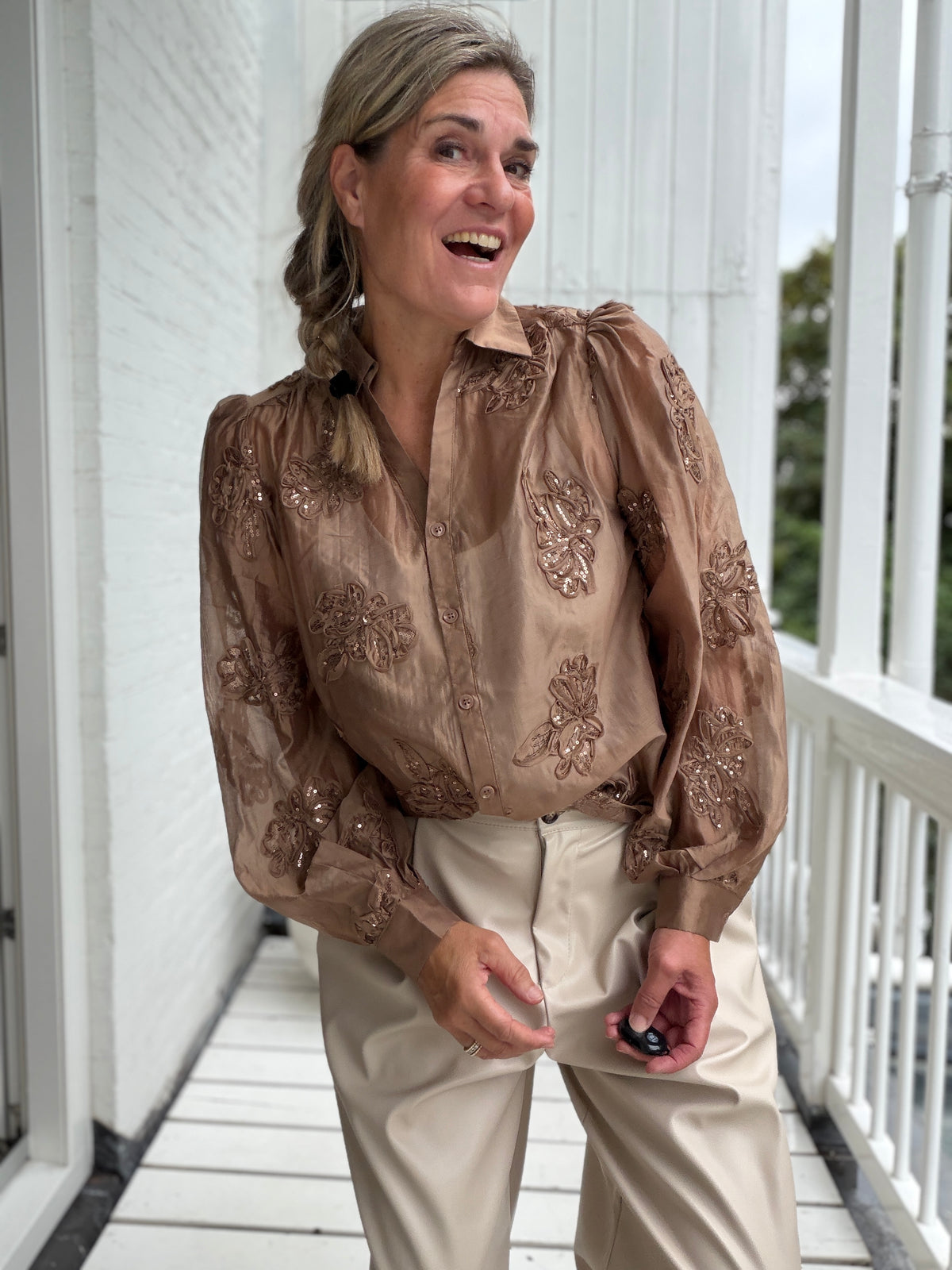 Blouse - Antonella Blouse Paillet Flower - Nukus