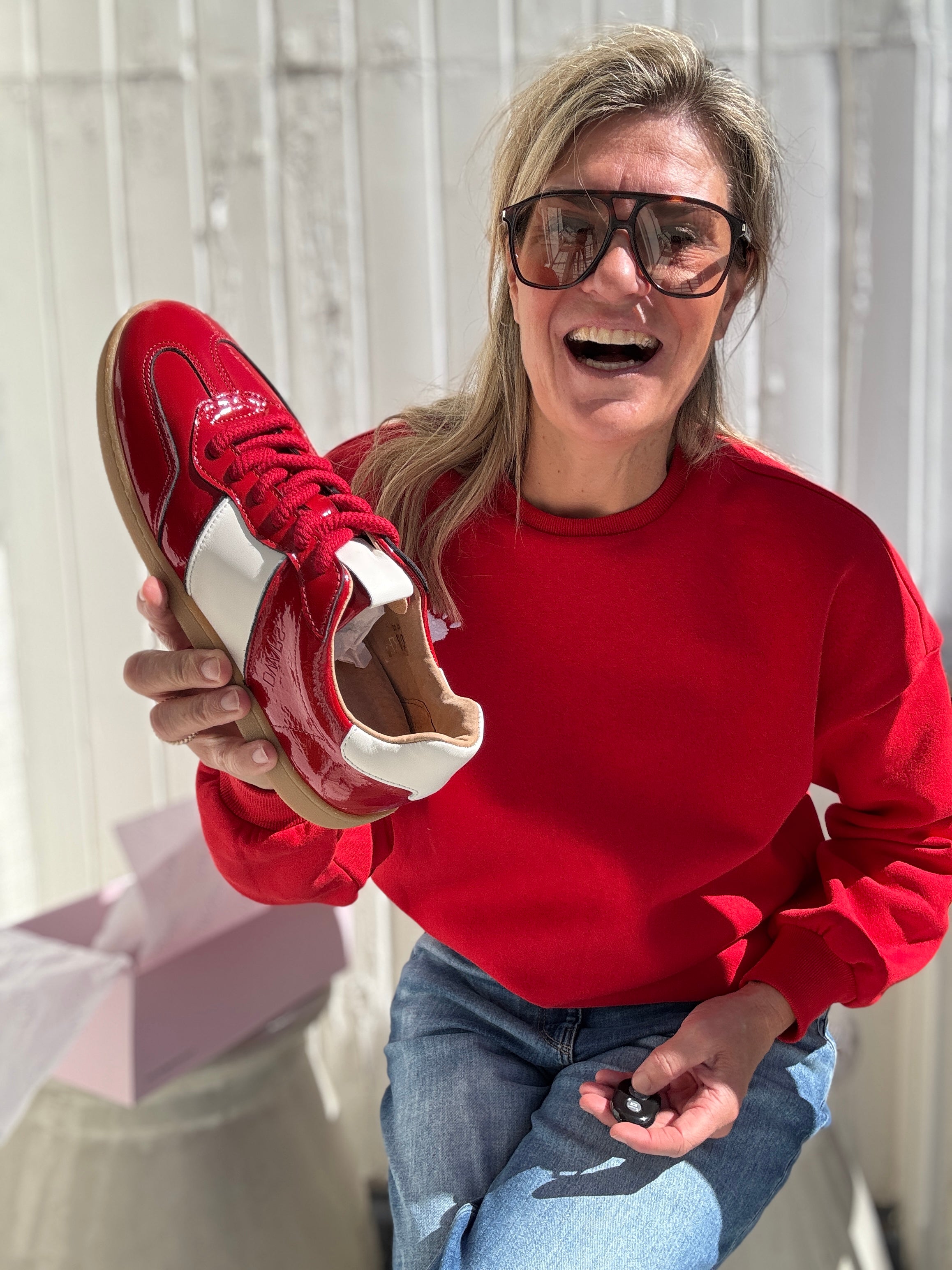 Sneaker - POONA verniz red / offwhite - DWRS