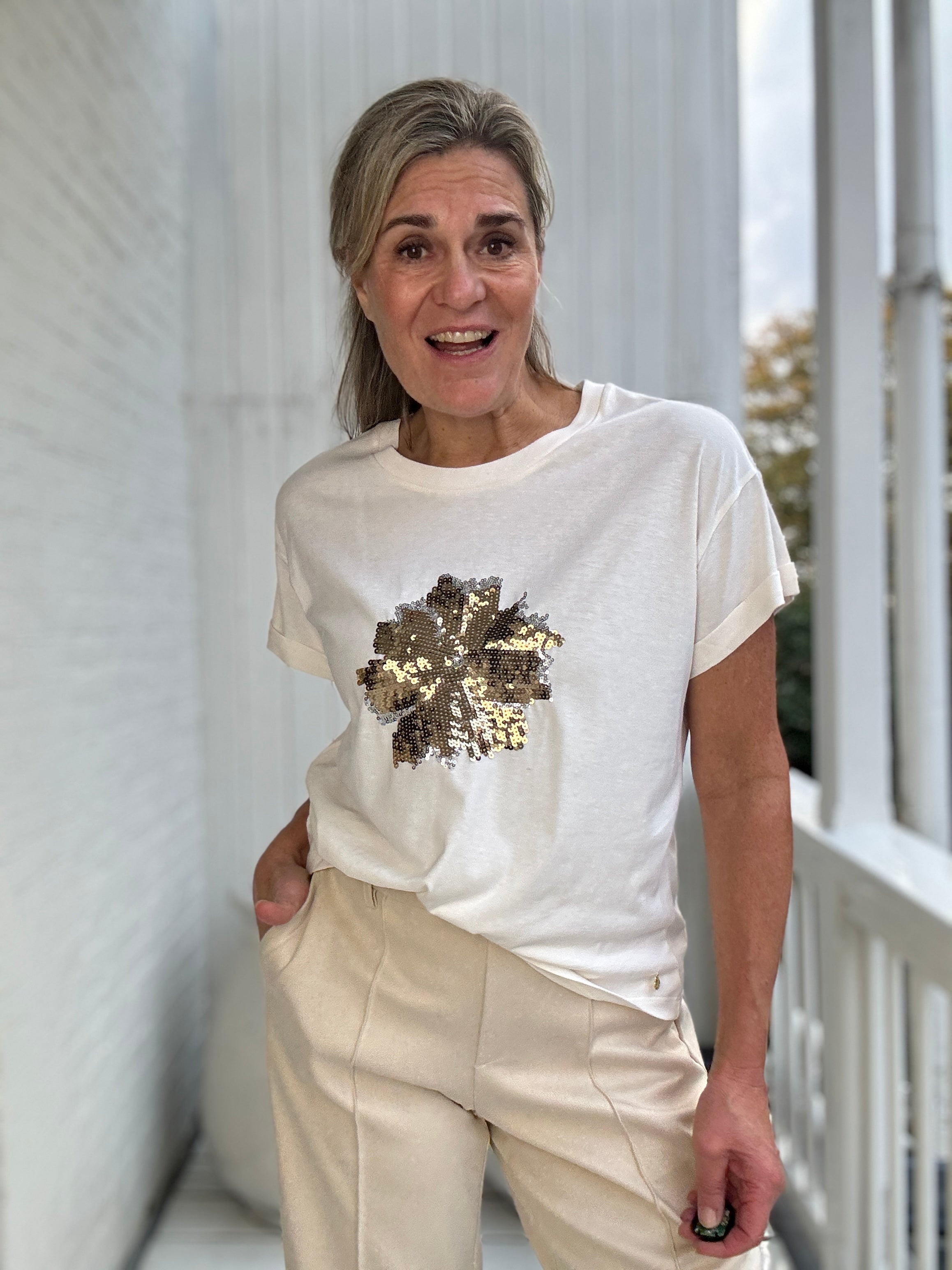 Rimona Shirt Paillet Flower - NUKUS