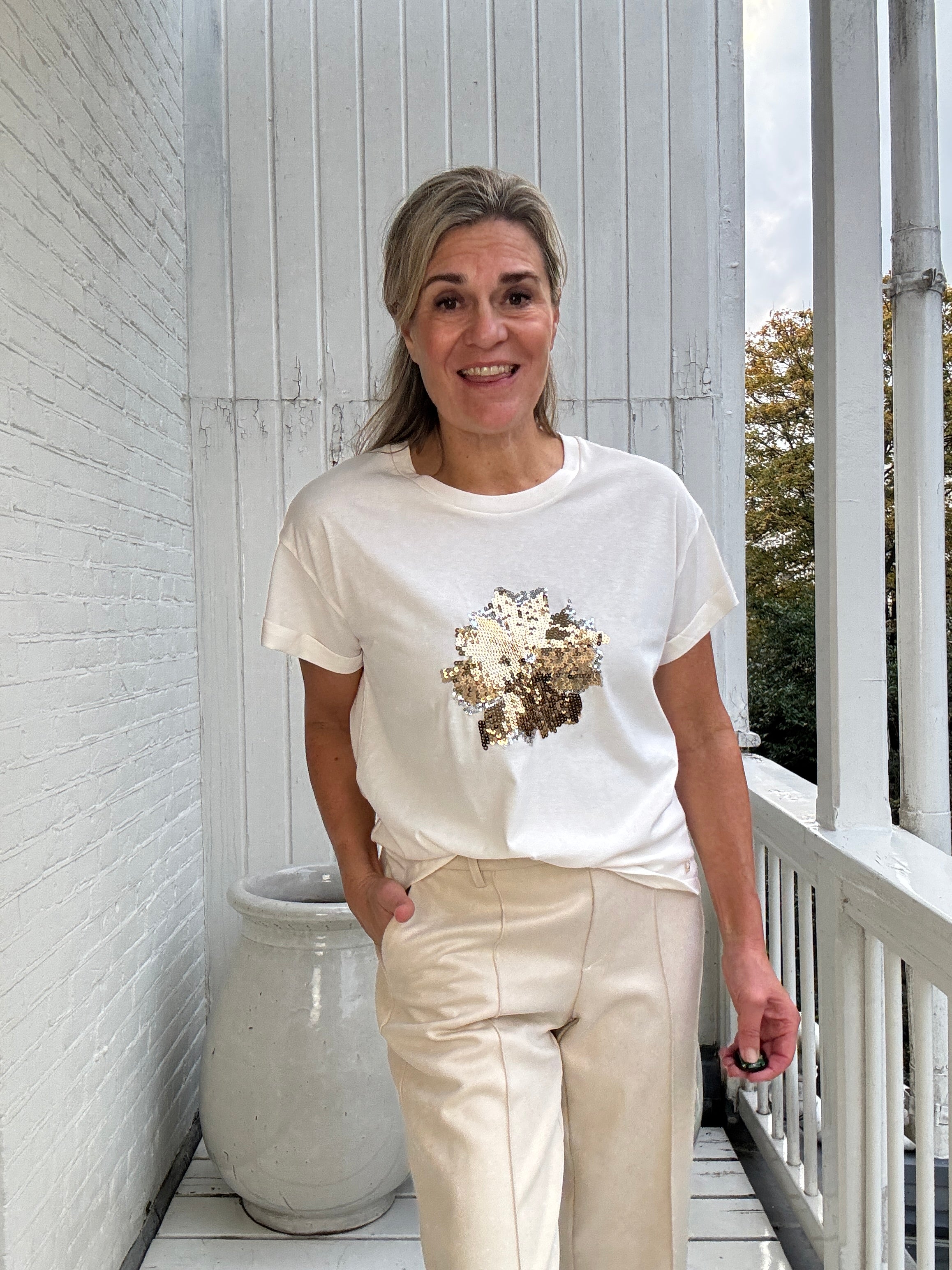 Rimona Shirt Paillet Flower - NUKUS