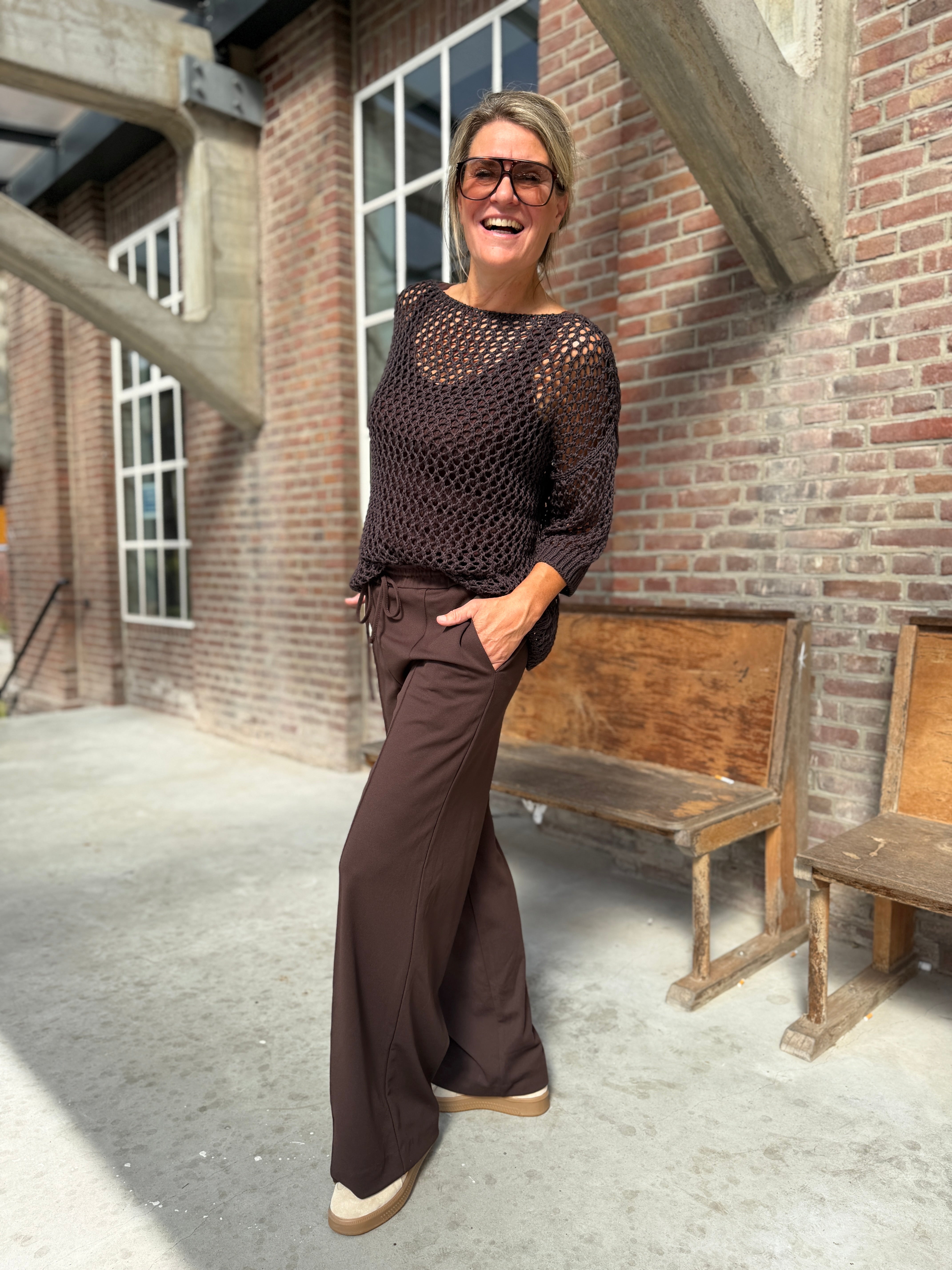 Broek - CLUA HW WIDE PANTS - Vila