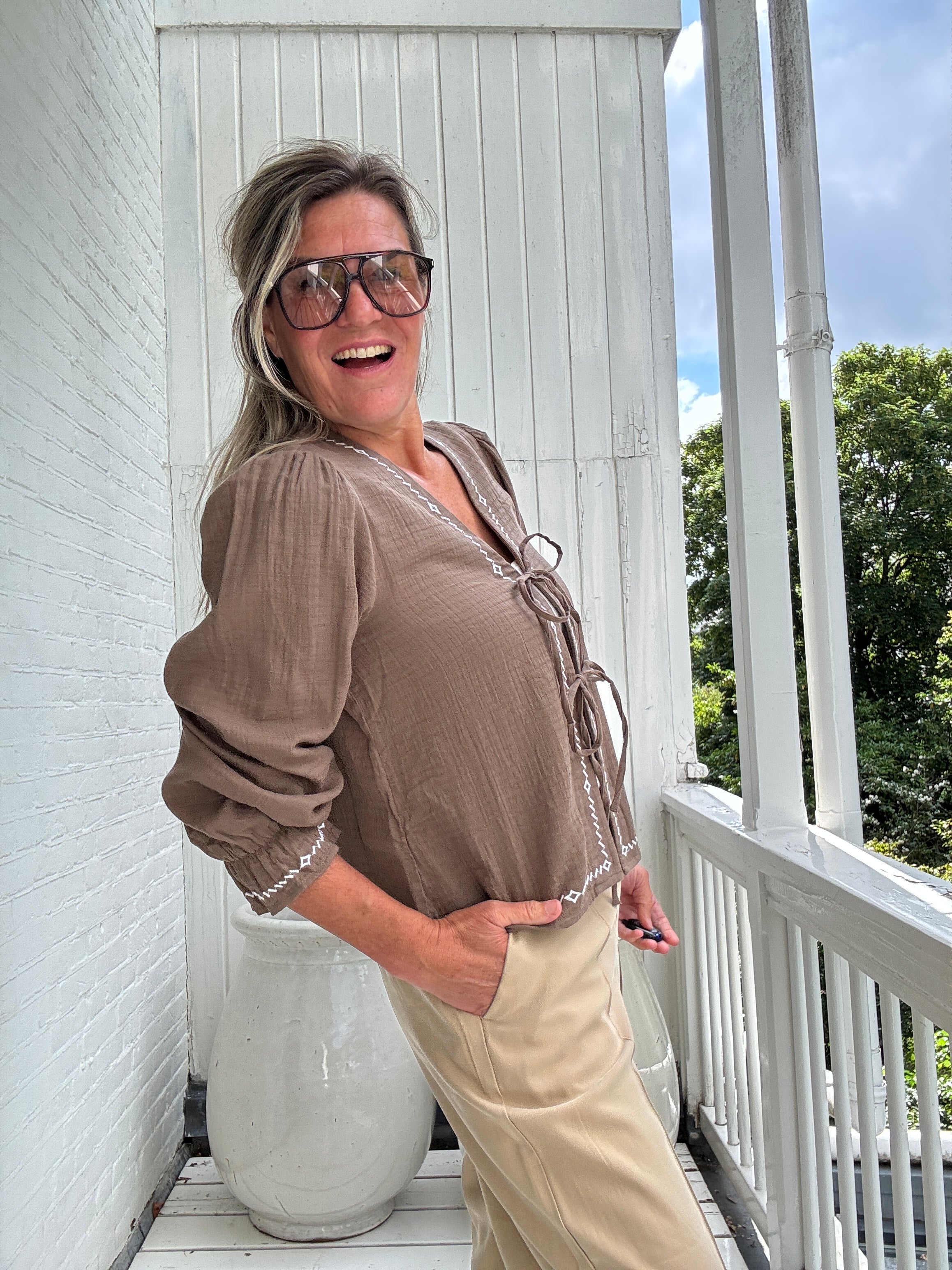 Blouse - TOVAN V-NECK LS TOP - VILA