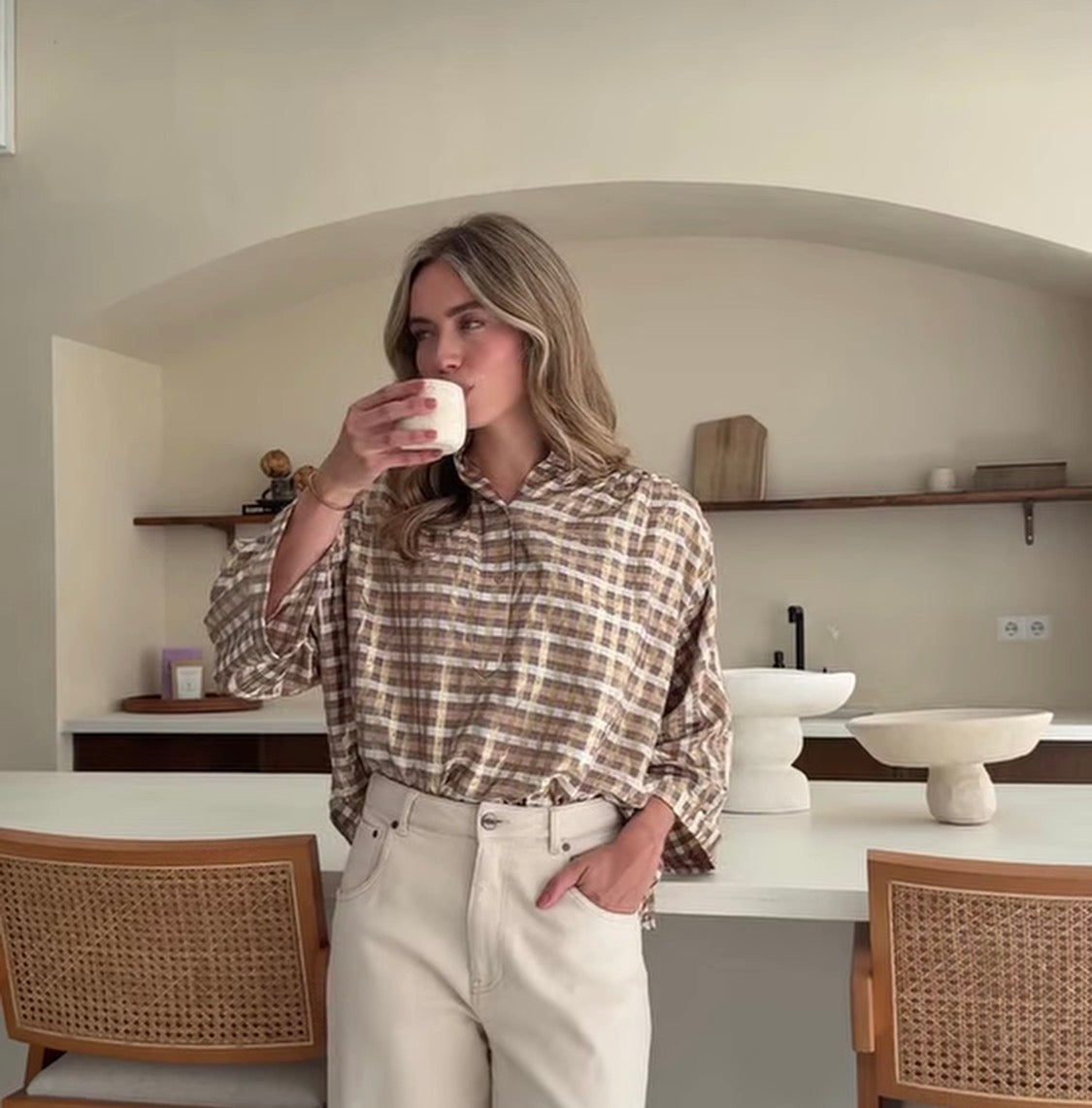 Blouse - Maya Blouse Check - Nukus