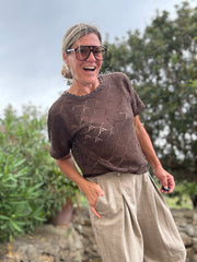 BAMBENA O-NECK SS CROCHET TOPPB - VILA