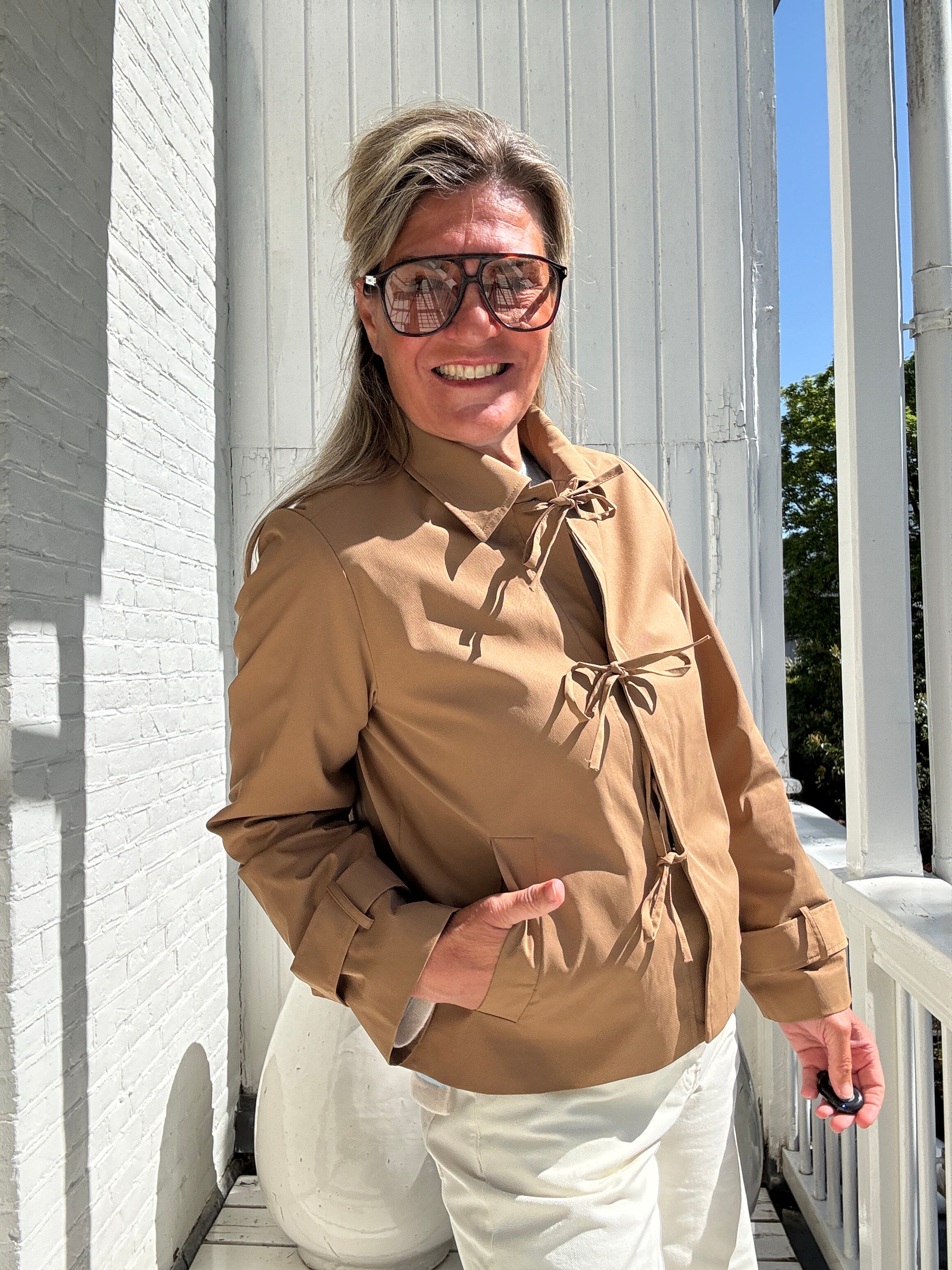 Jas - EMELIE LS BOW JACKET - VILA