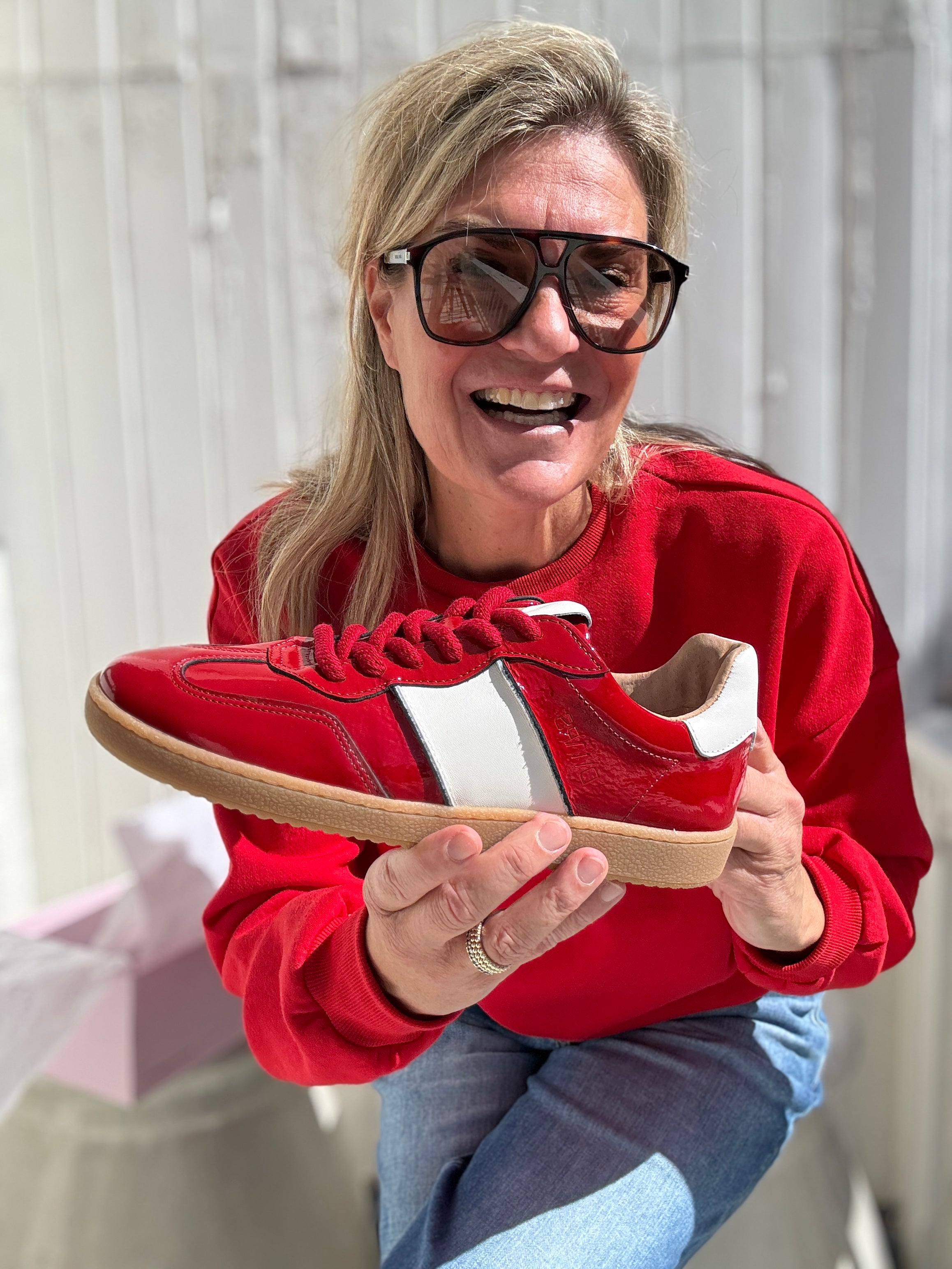 Sneaker - POONA verniz red / offwhite - DWRS