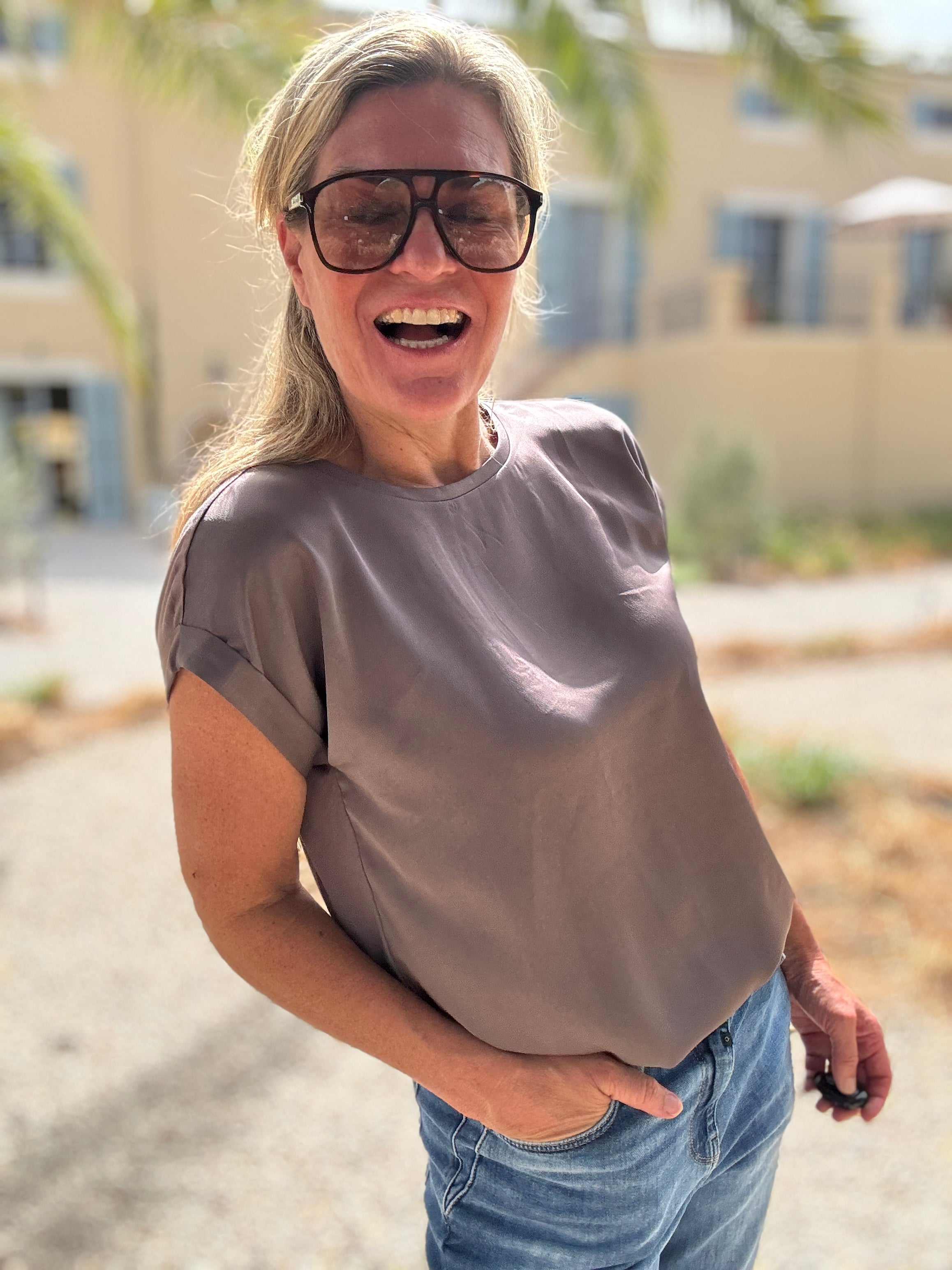 Top - ELLETTE S/S SATIN - VILA