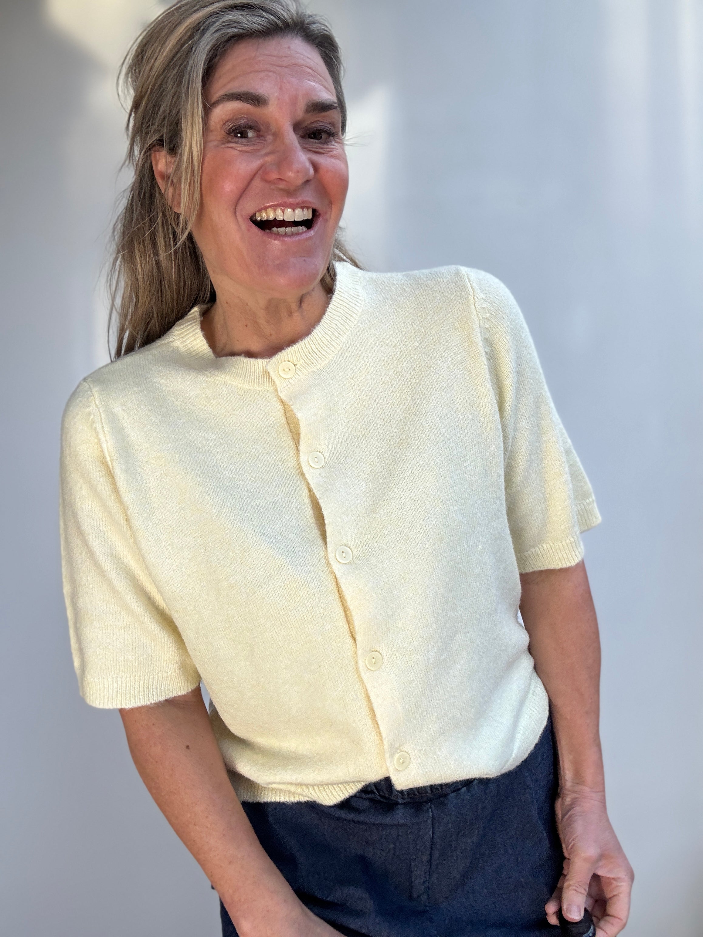 Vest - LIGA 2/4 O-NECK KNIT CARDIGAN - Vila