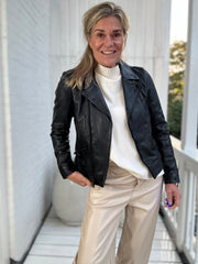 Leren bikerjas - Hoshie - Mauritius