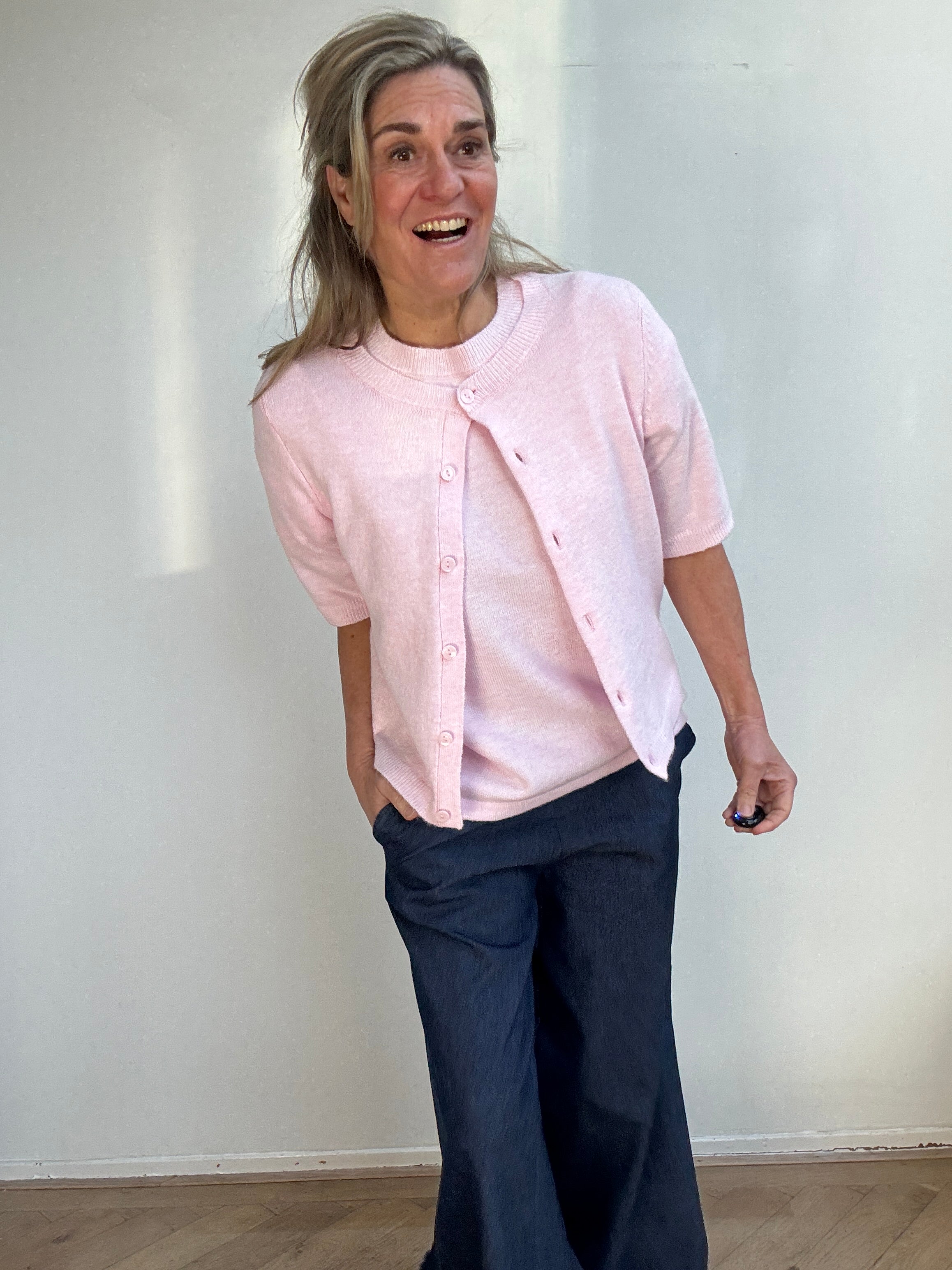 Vest - LIGA 2/4 O-NECK KNIT CARDIGAN - Vila