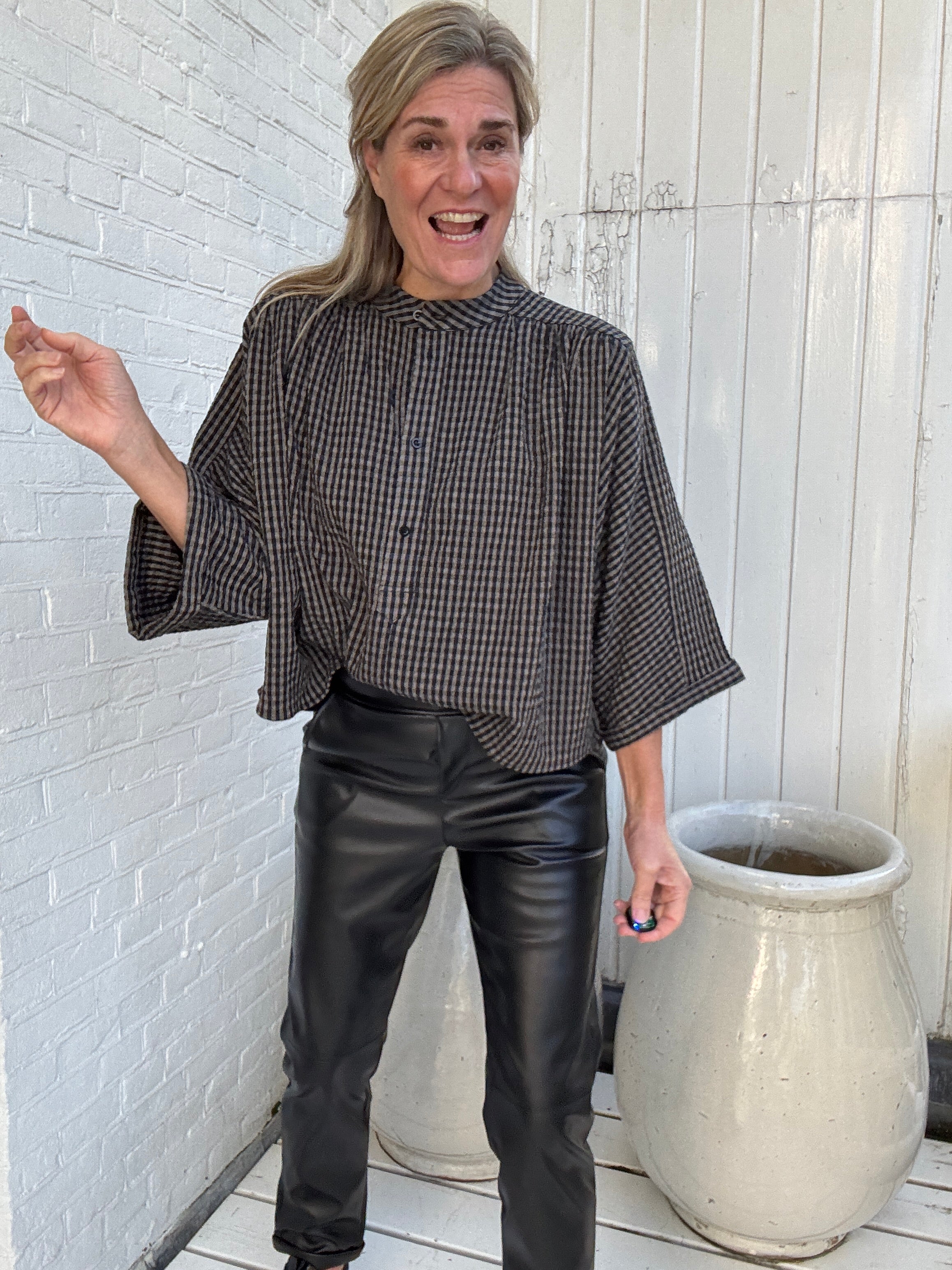 Maya Blouse Check - NUKUS