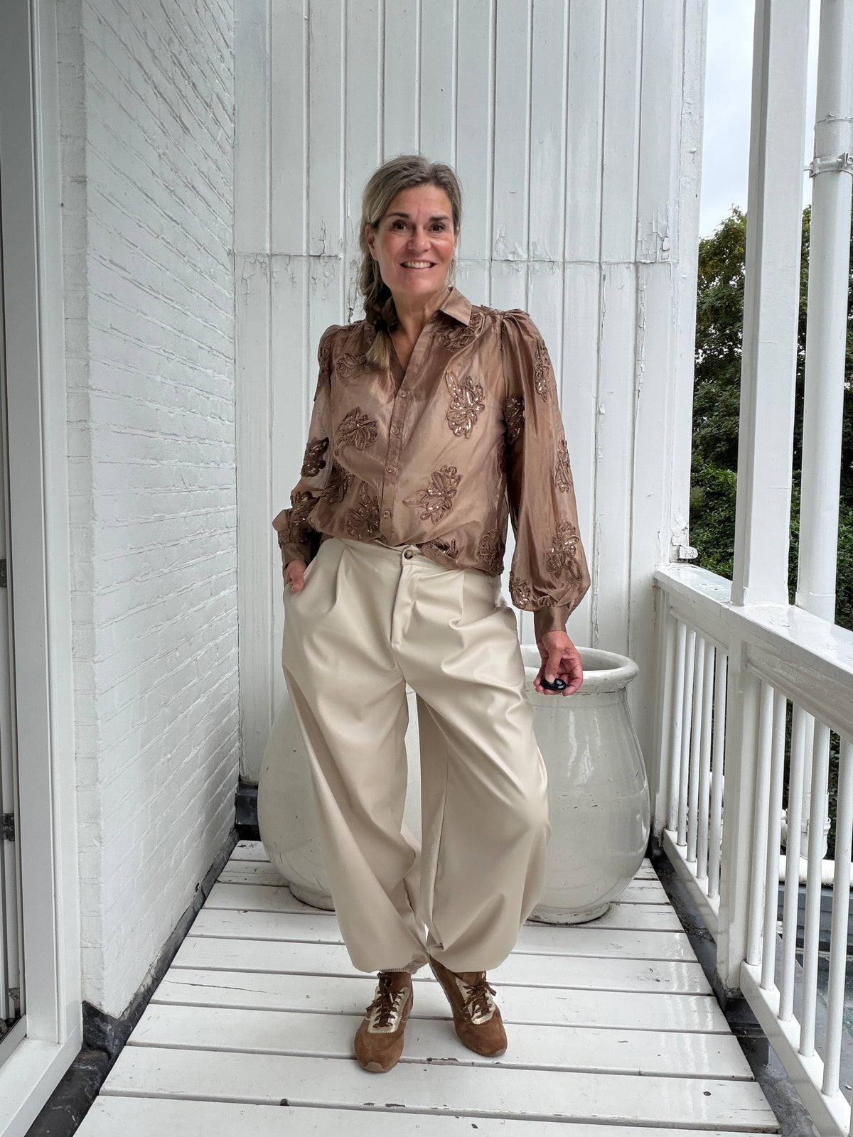 Blouse - Antonella Blouse Paillet Flower - Nukus