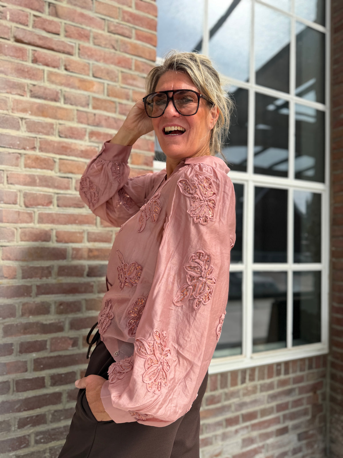 Blouse - Antonella Blouse Paillet Flower - Nukus
