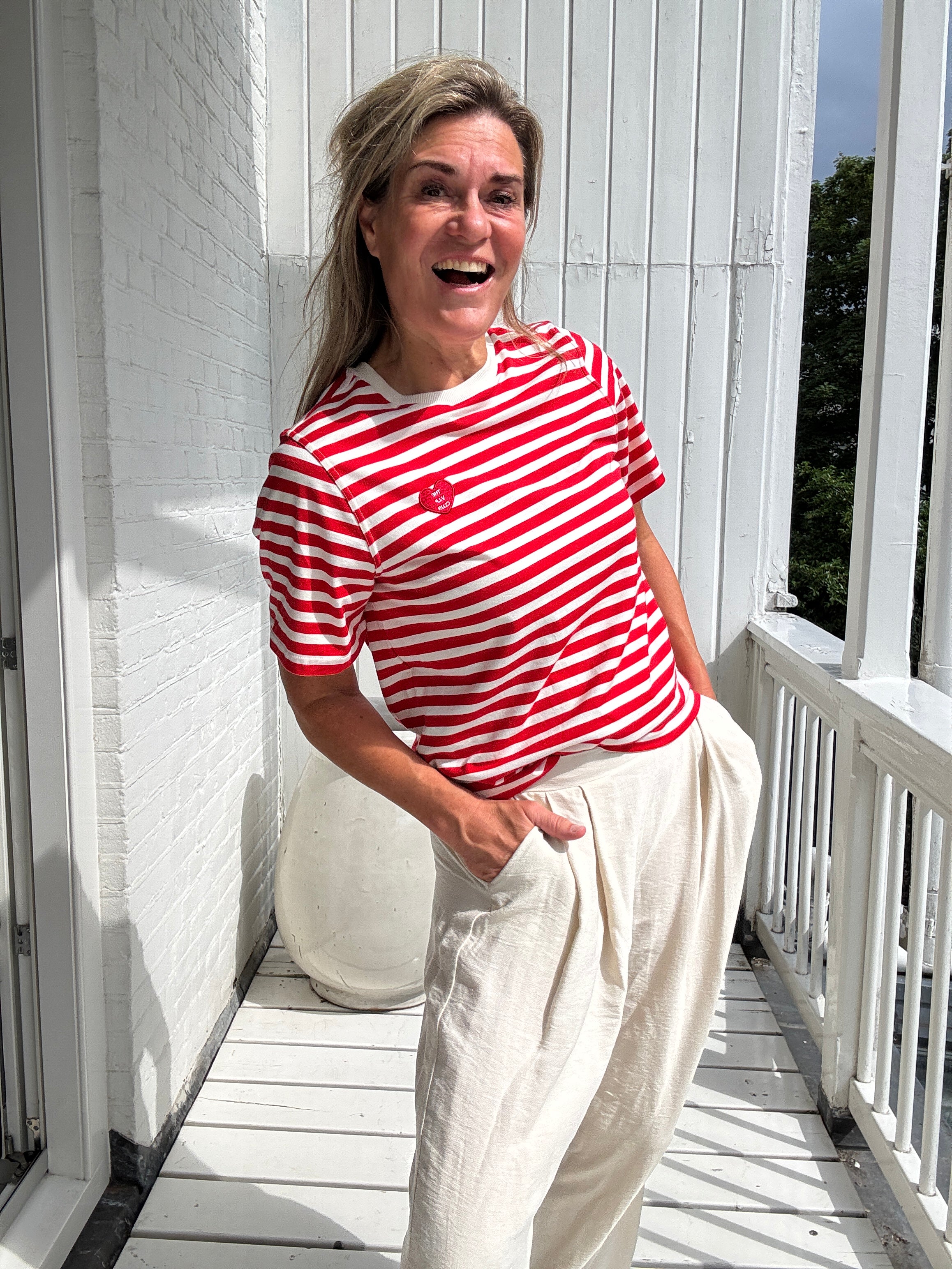 Top - Livina O-neck Stripe - Only