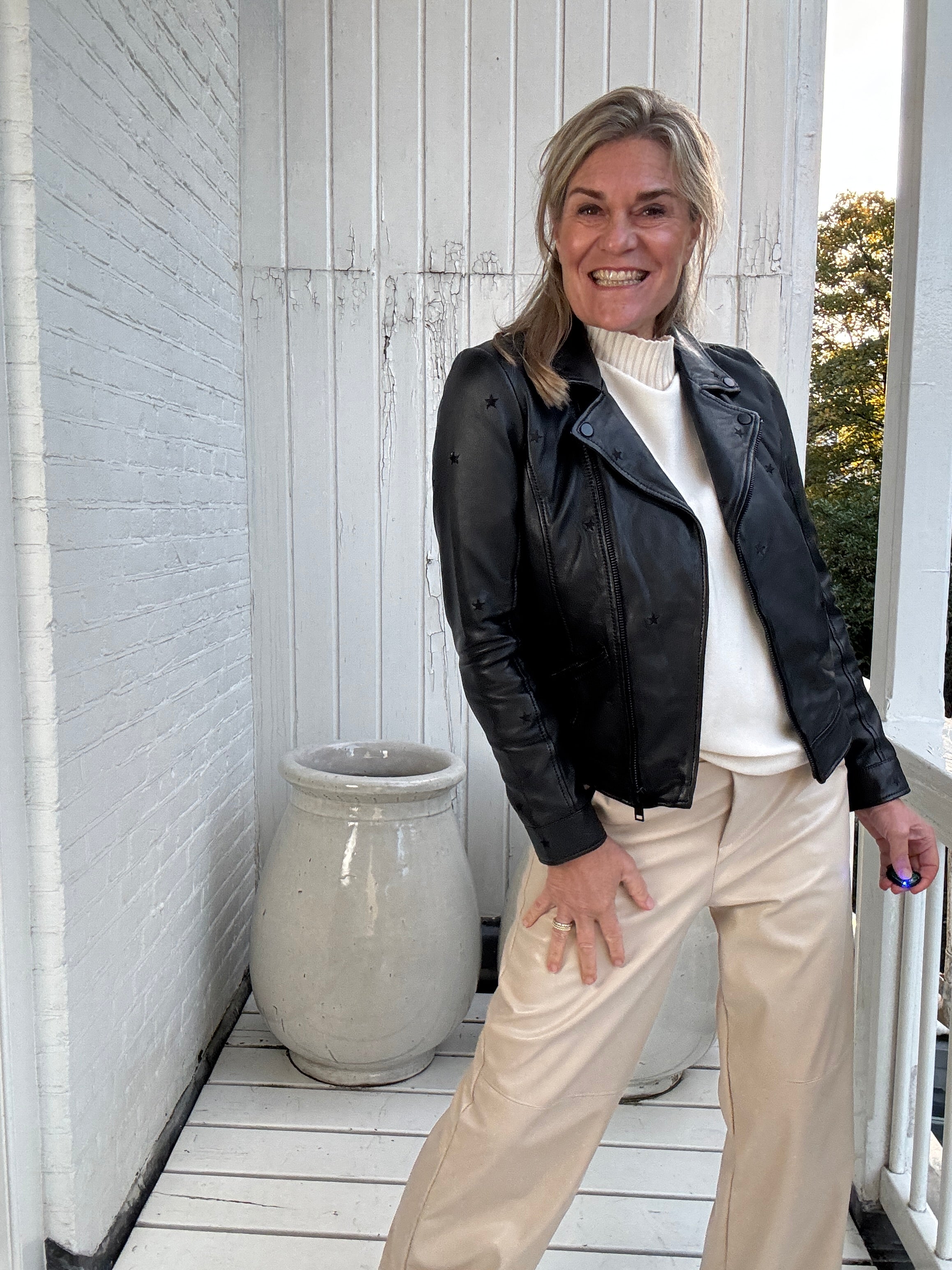 Leren bikerjas - Hoshie - Mauritius