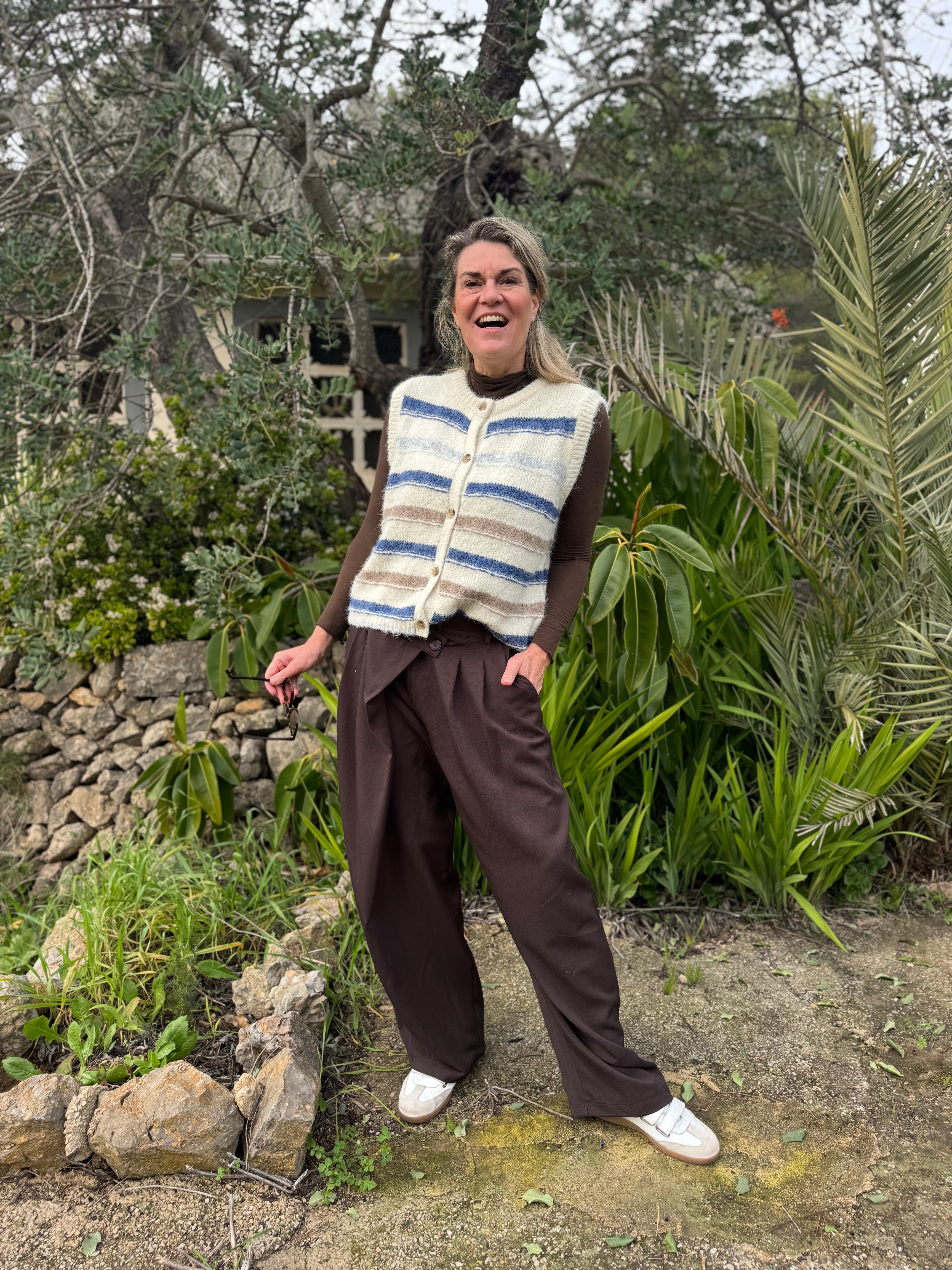 Gilet - KIRA SL O-NECK STRIPE VEST - Vero Moda