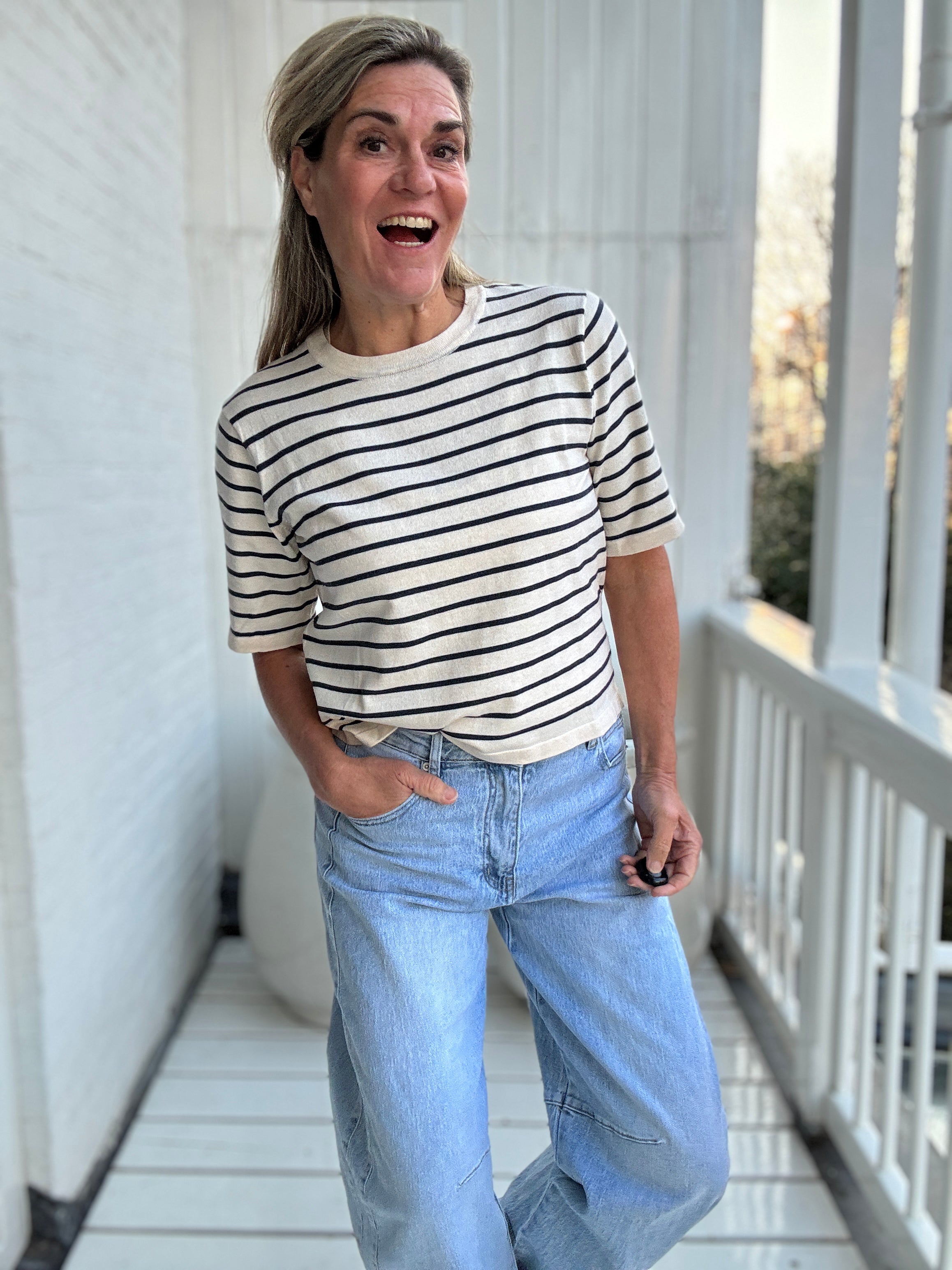 Trui - MALU O-NECK 2/4 KNIT TOP - Vila