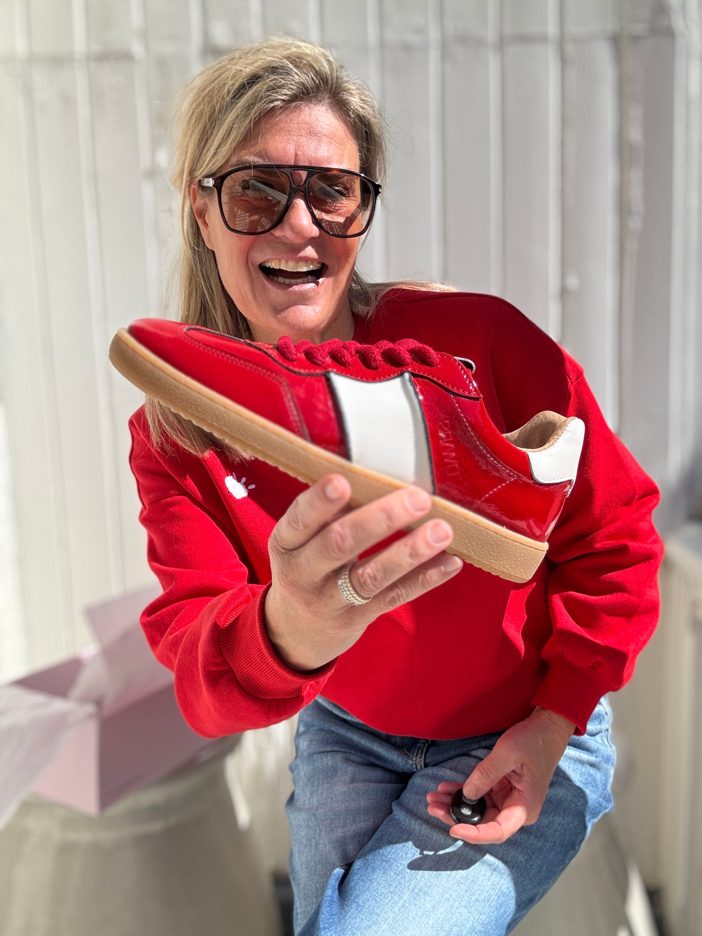 Sneaker - POONA verniz red / offwhite - DWRS