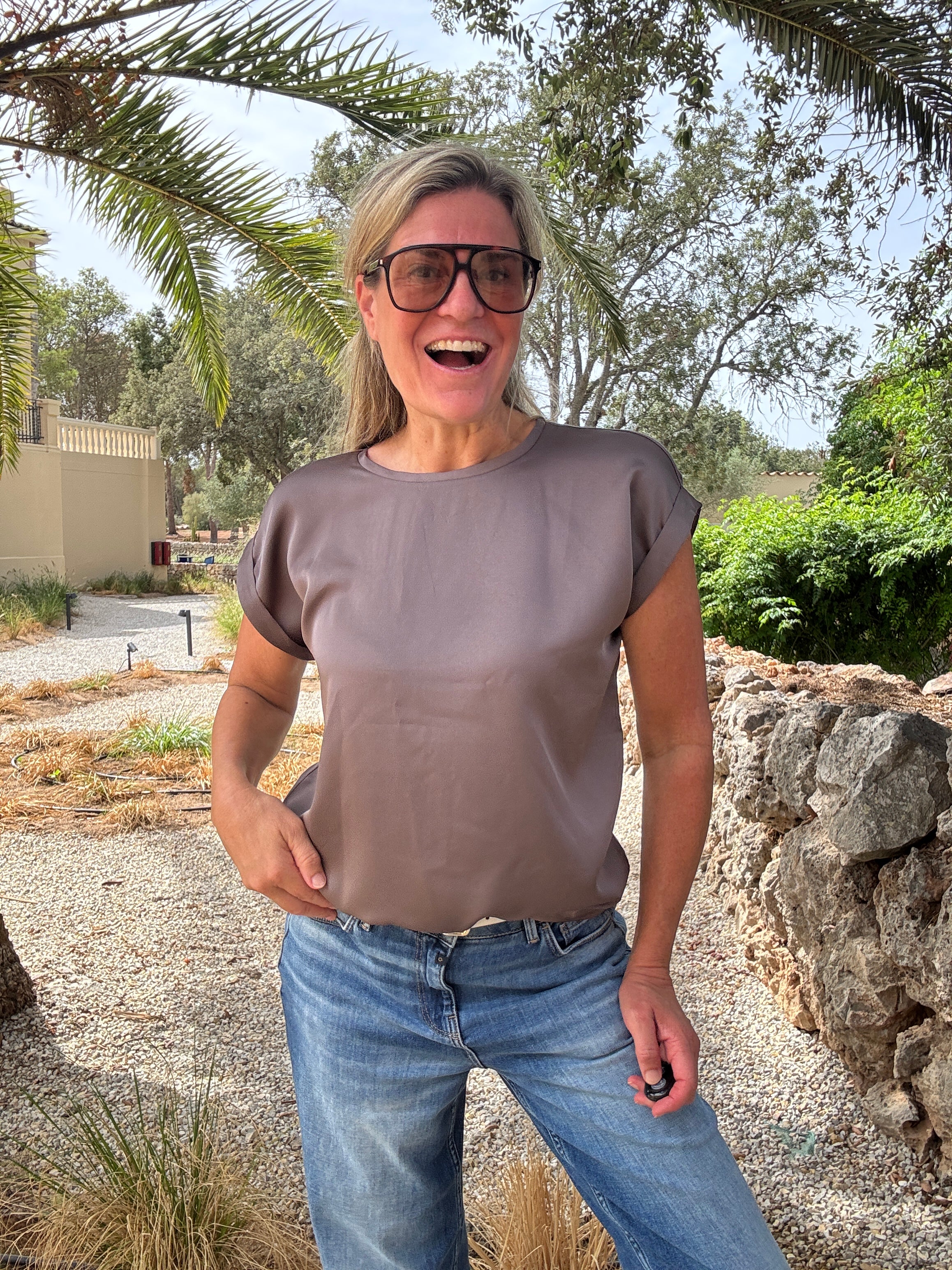 Top - ELLETTE S/S SATIN - VILA