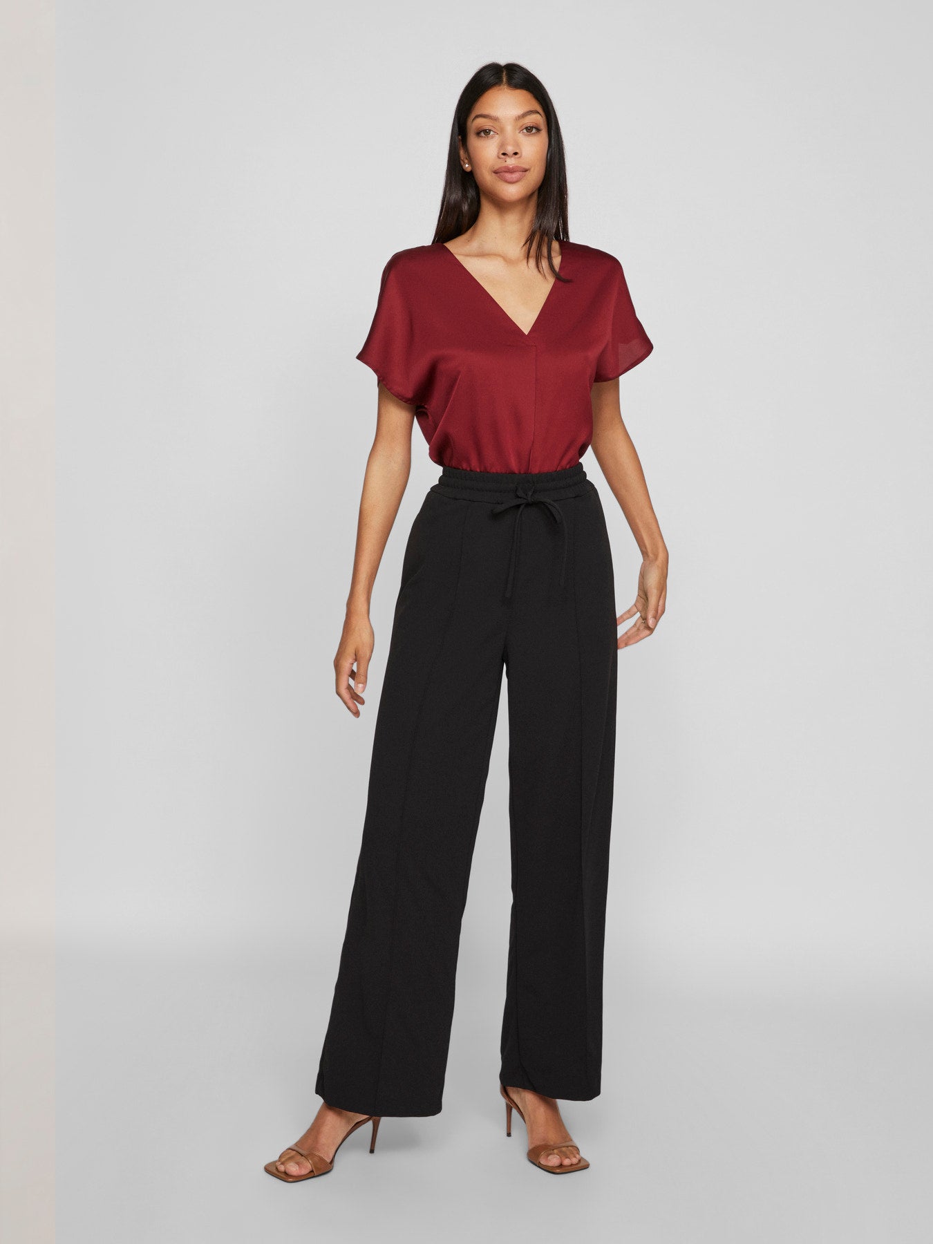 Broek - CLUA HW WIDE PANTS - Vila