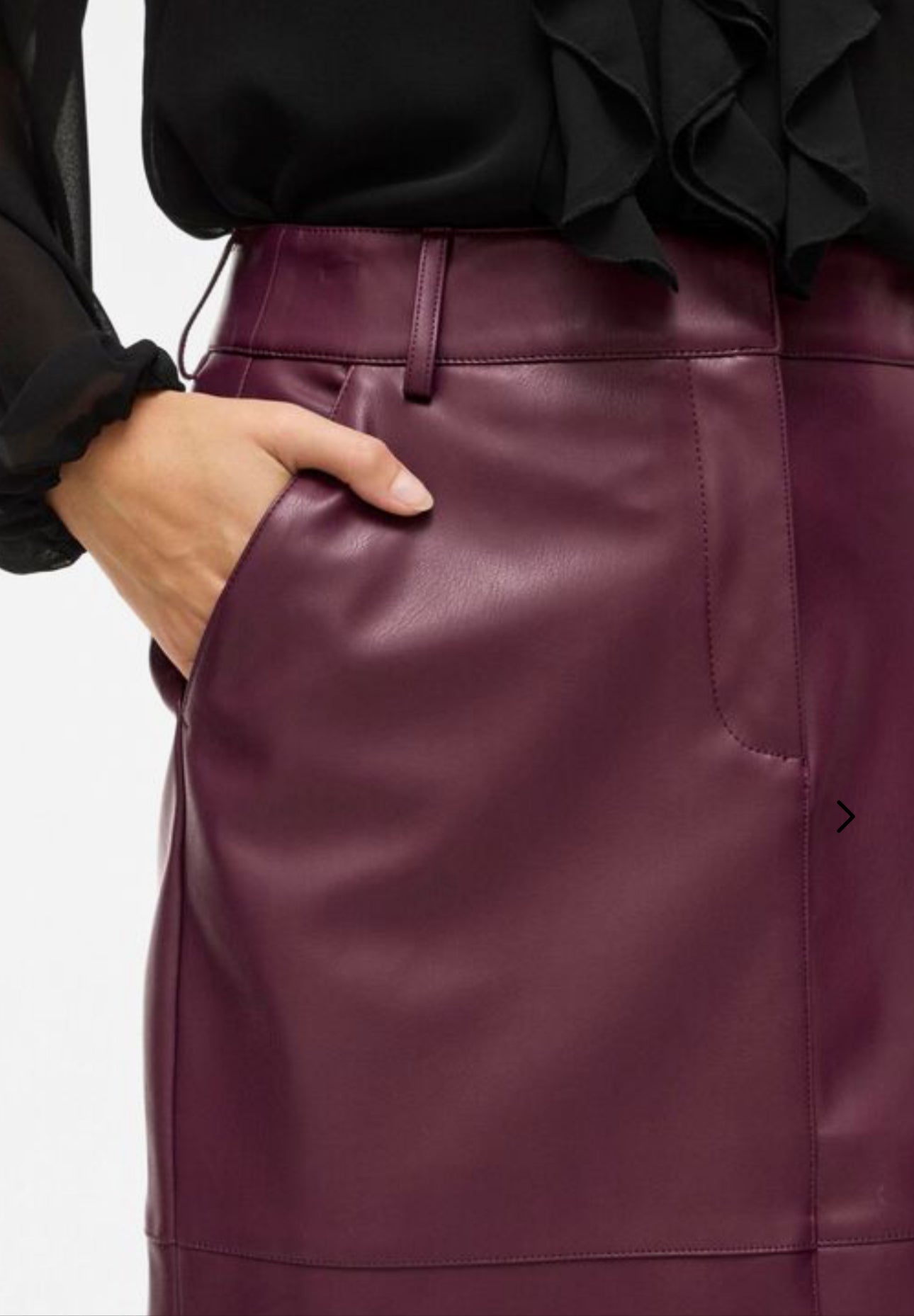 Rok - DAGMAR HW MIDI COATED SKIRT - VILA